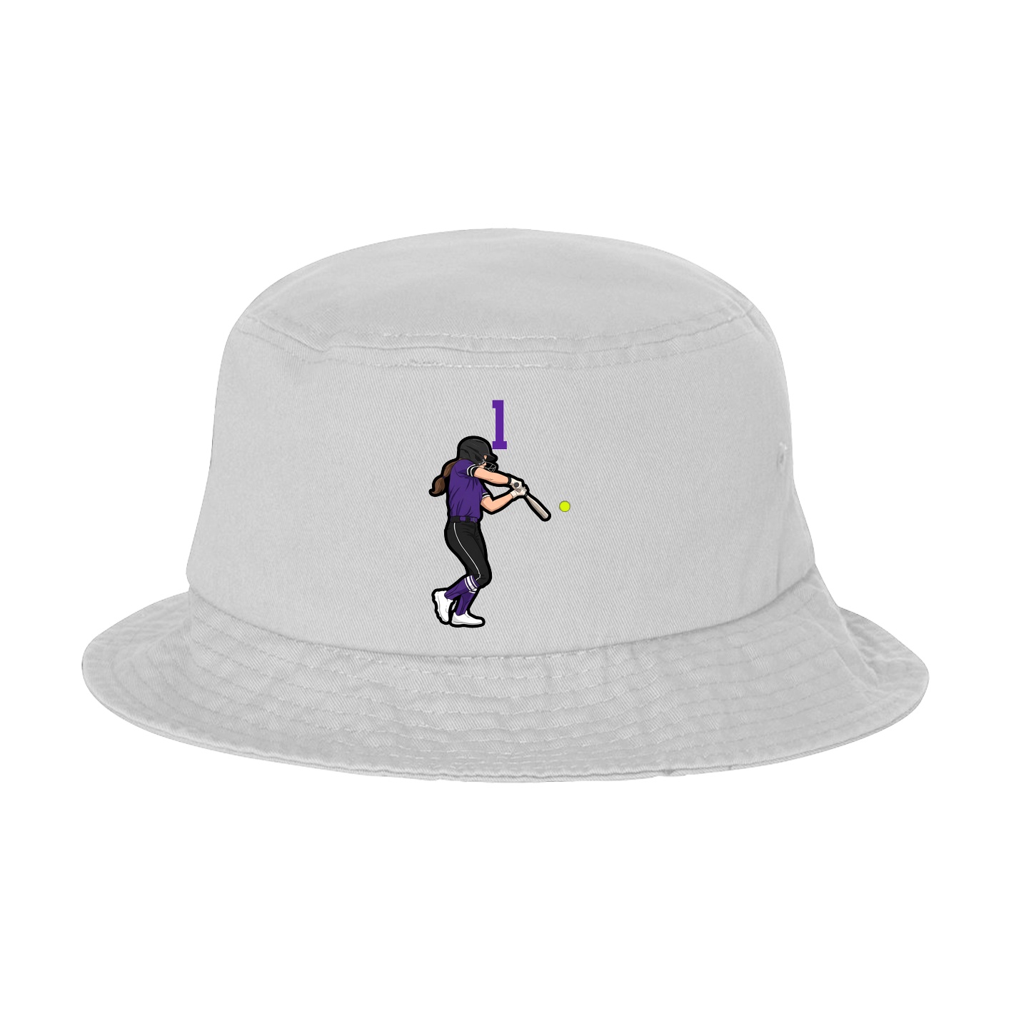 Bucket Cap — Number Top in White