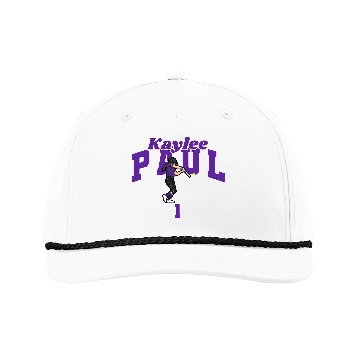 Five-Panel Classic Rope Cap — Signature Arch in White