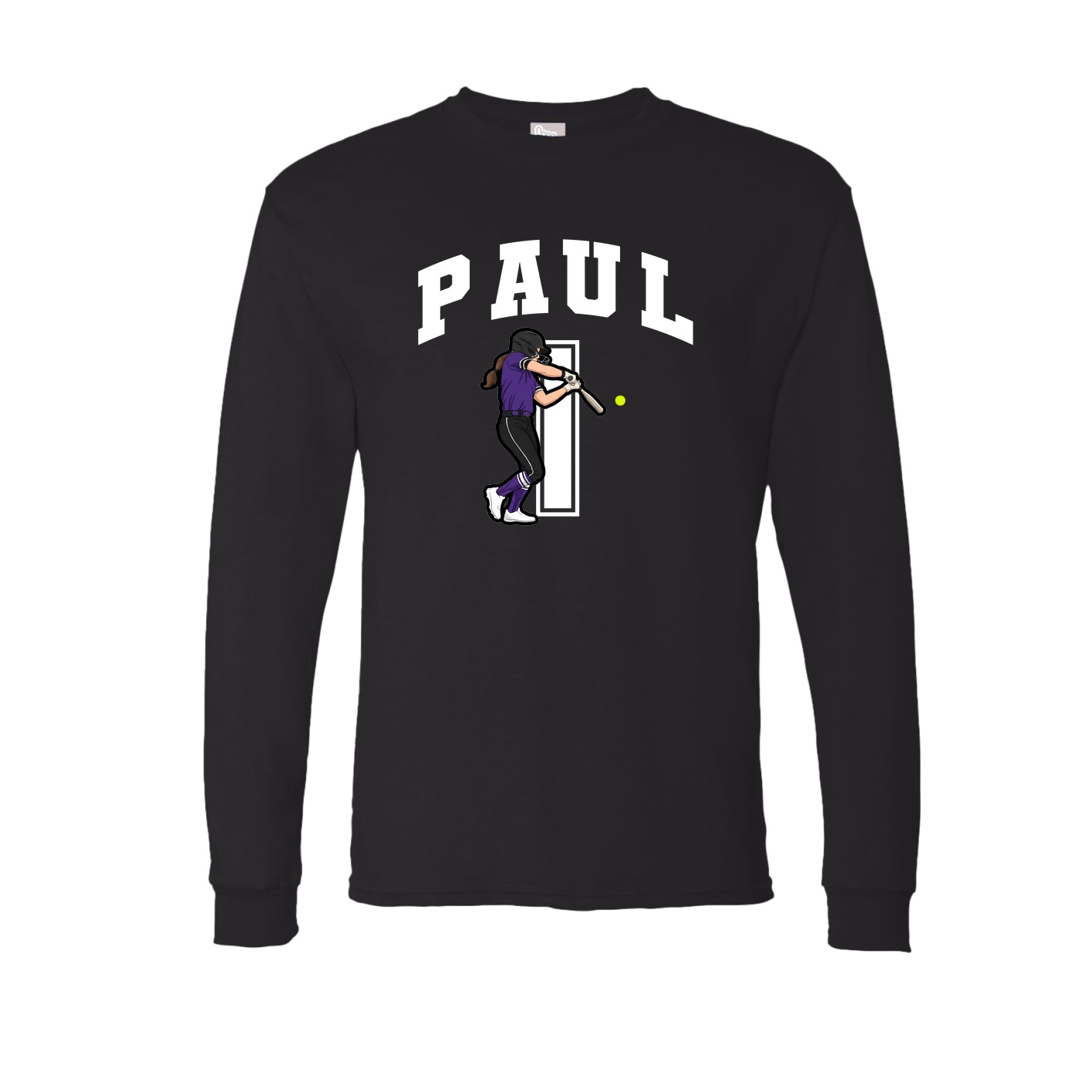 Long Sleeve Tee — Number in Black