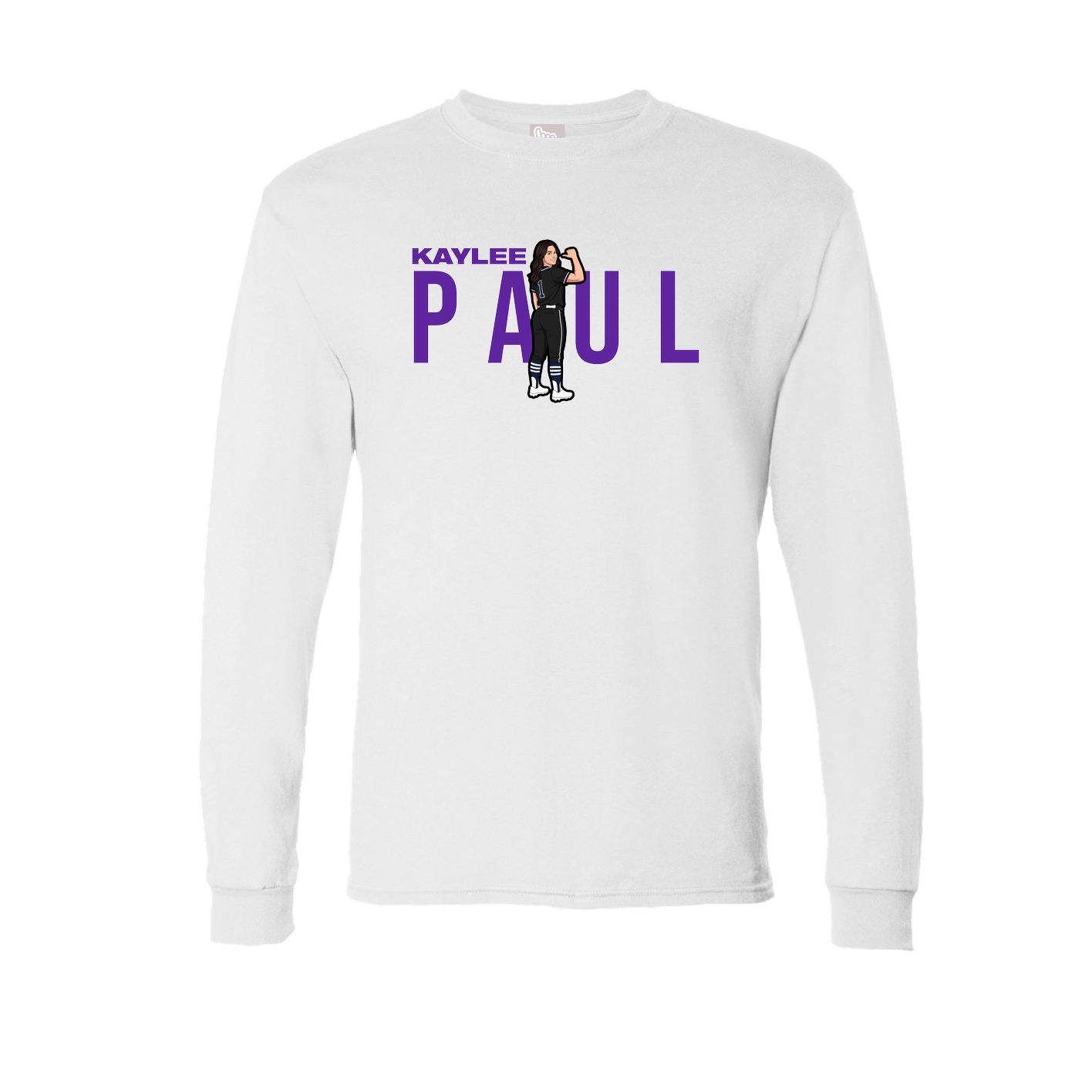 Long Sleeve Tee — Player Name in White