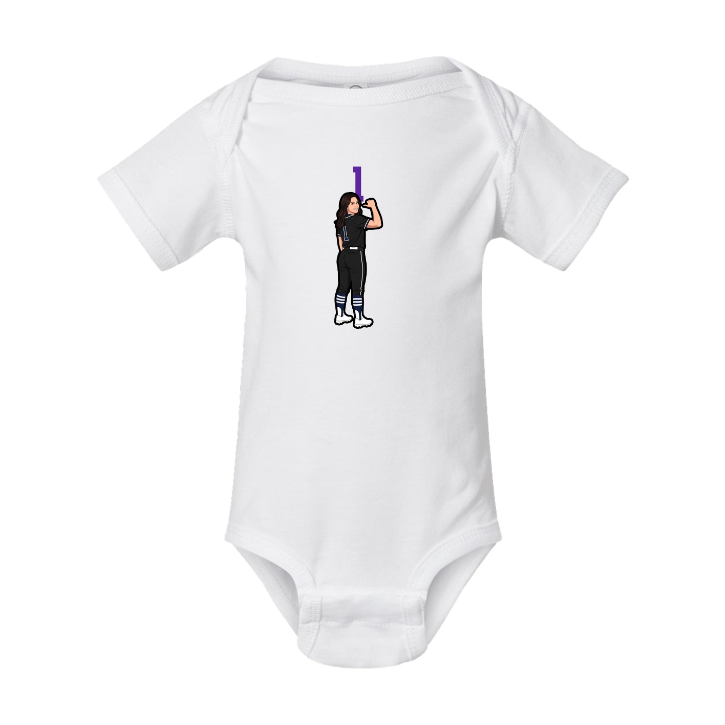Baby Onesie — Number Top in White
