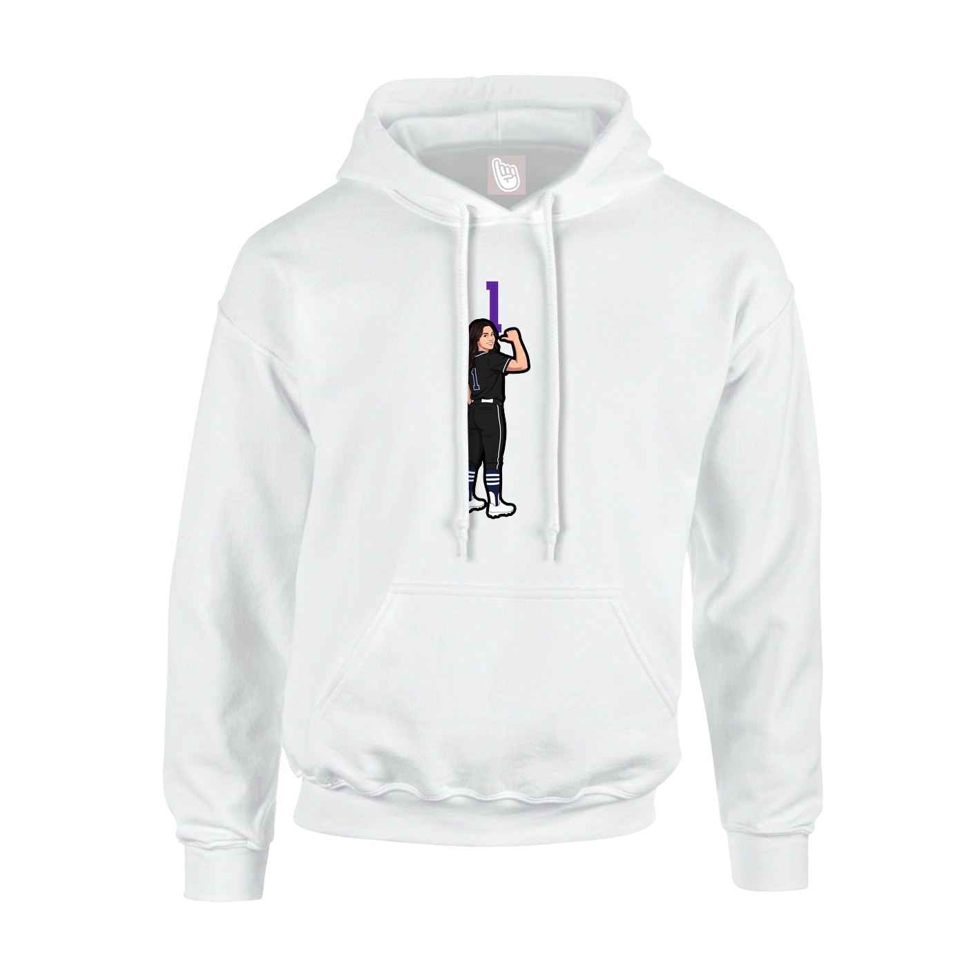 Youth Hoodie — Number Top in White
