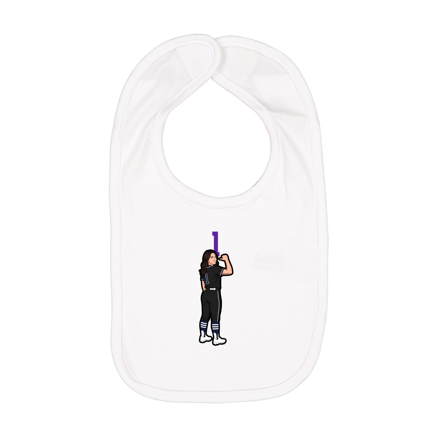 Infant Bib — Number Top in White