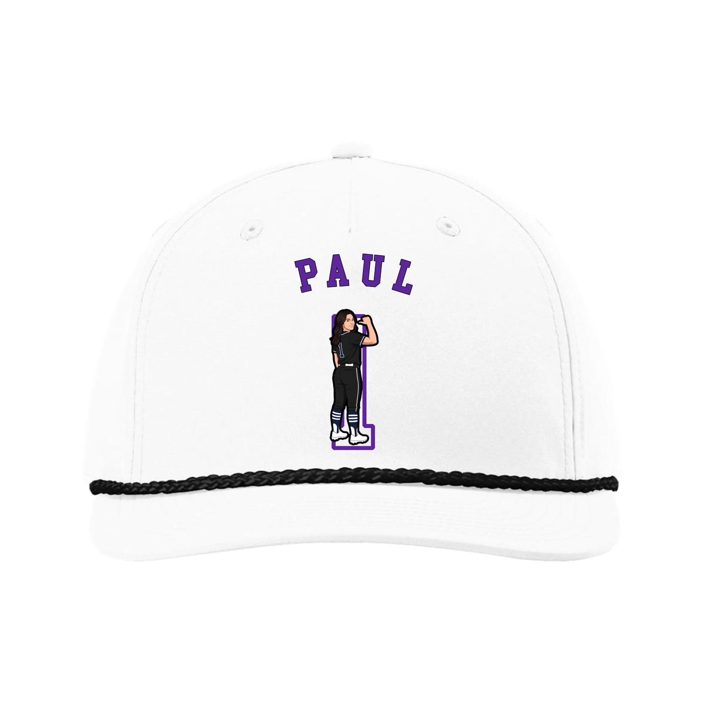 Five-Panel Classic Rope Cap — Shirsey Arch in White