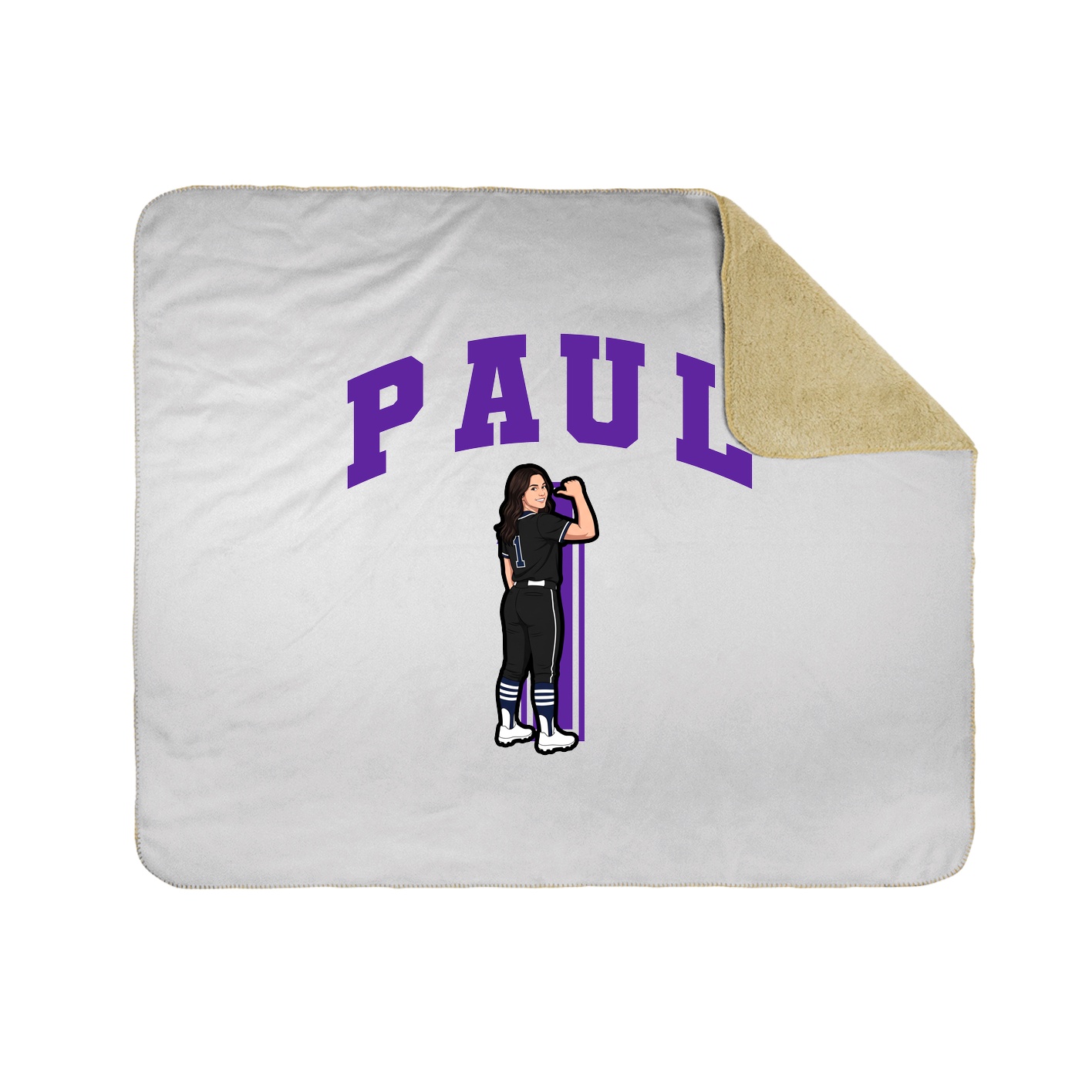 Throw Blanket — Number in White