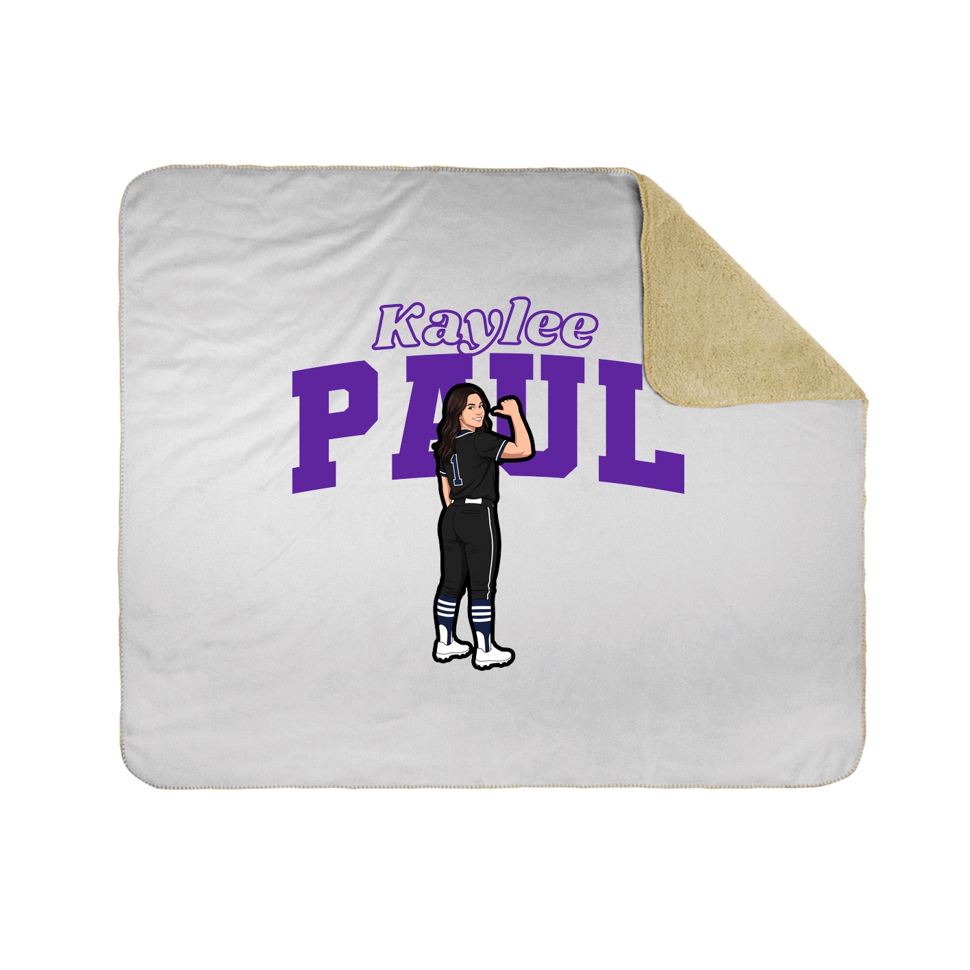 Throw Blanket — Name Arch in White