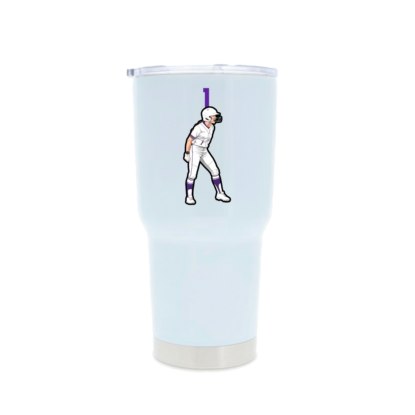 30oz Stainless Steel Tumbler — Number Top in White