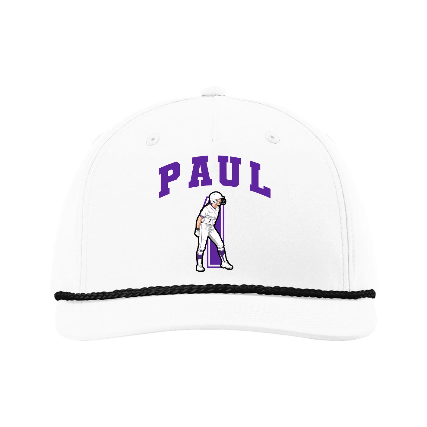 Five-Panel Classic Rope Cap — Number in White