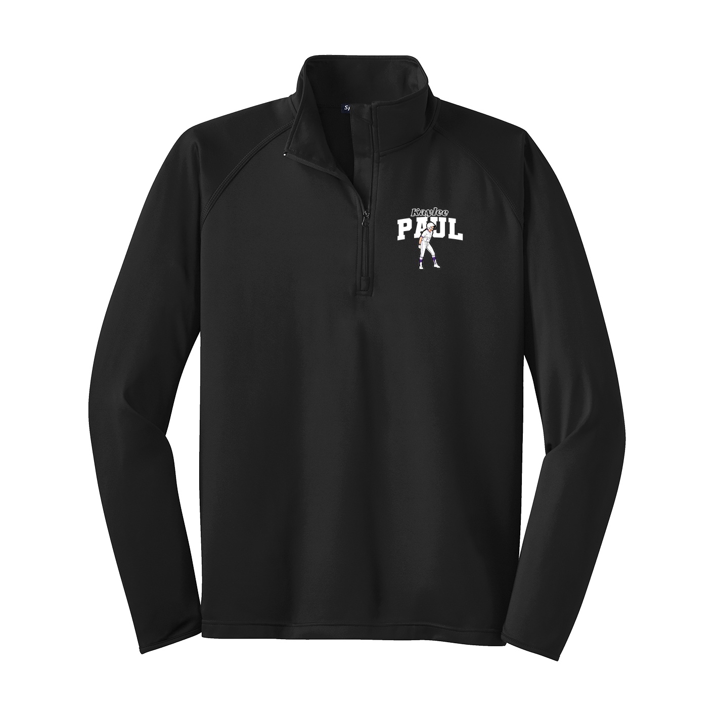 Q-Zip Pullover — Name Arch in Black