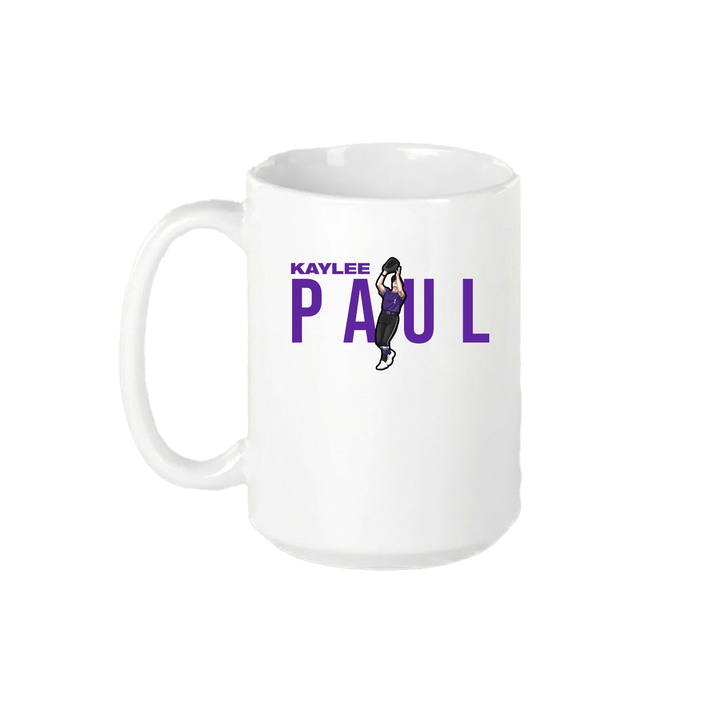 15oz Coffee Mug — Player Name in White