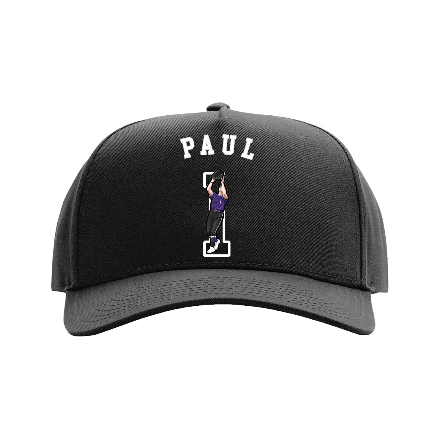 Full Fabric Five-Panel Champ Cap — Shirsey Arch in Black
