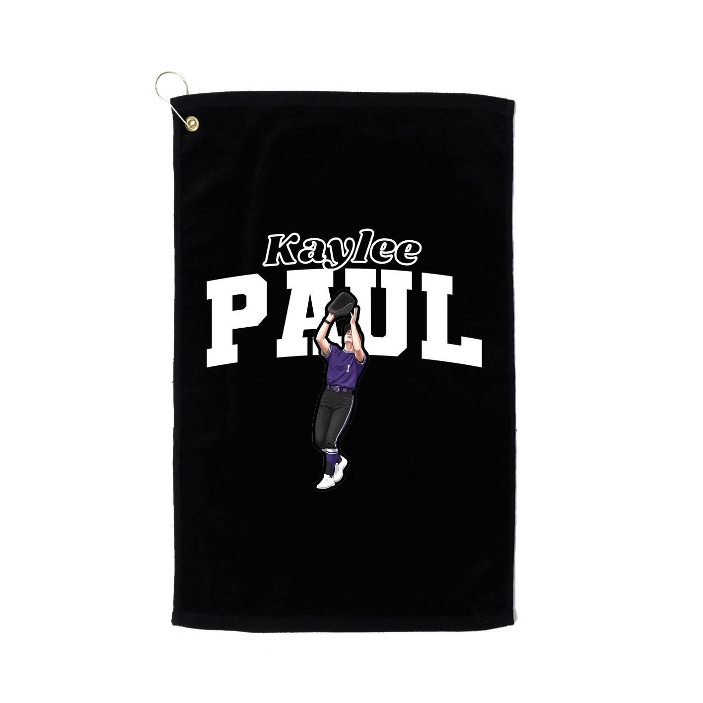 Golf Towel — Name Arch in Black