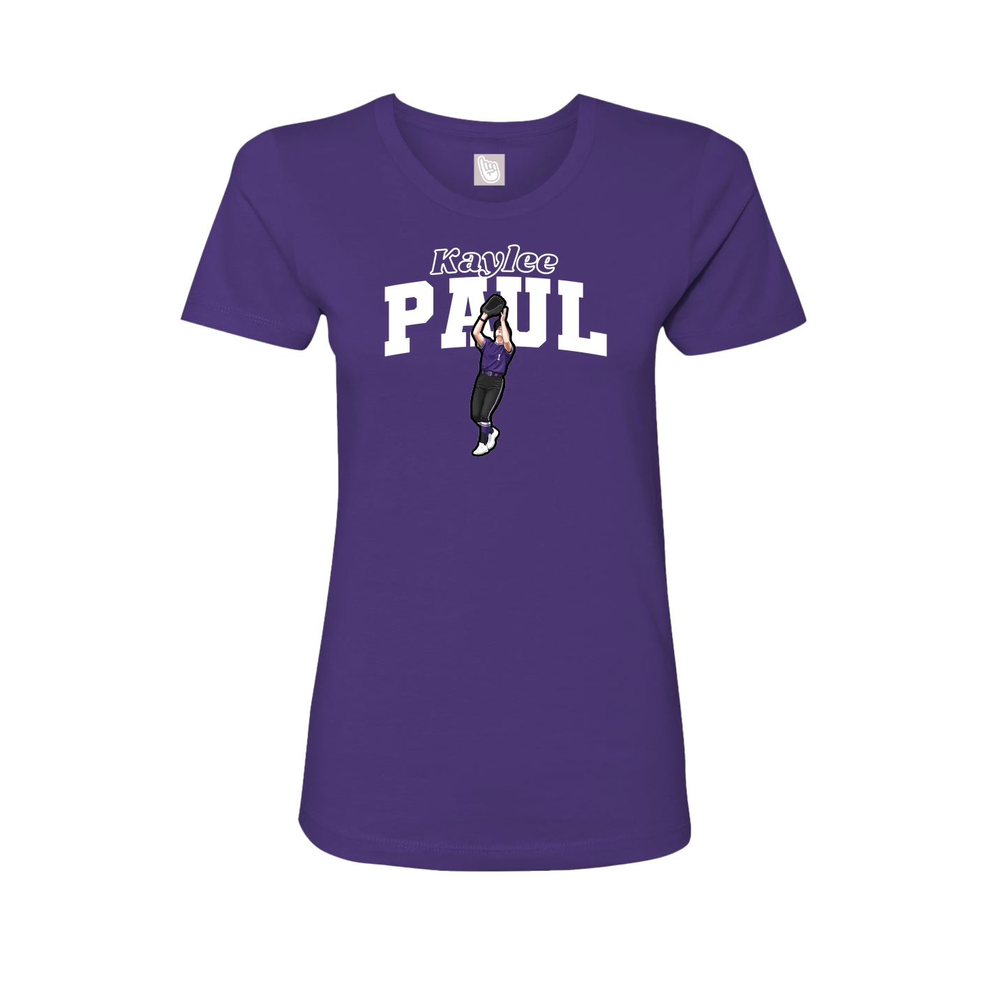 Womens Tee — Name Arch in Purple