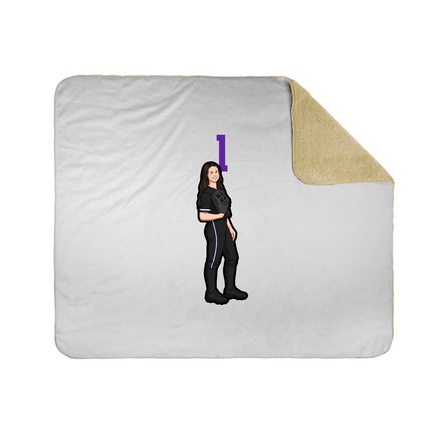 Throw Blanket — Number Top in White