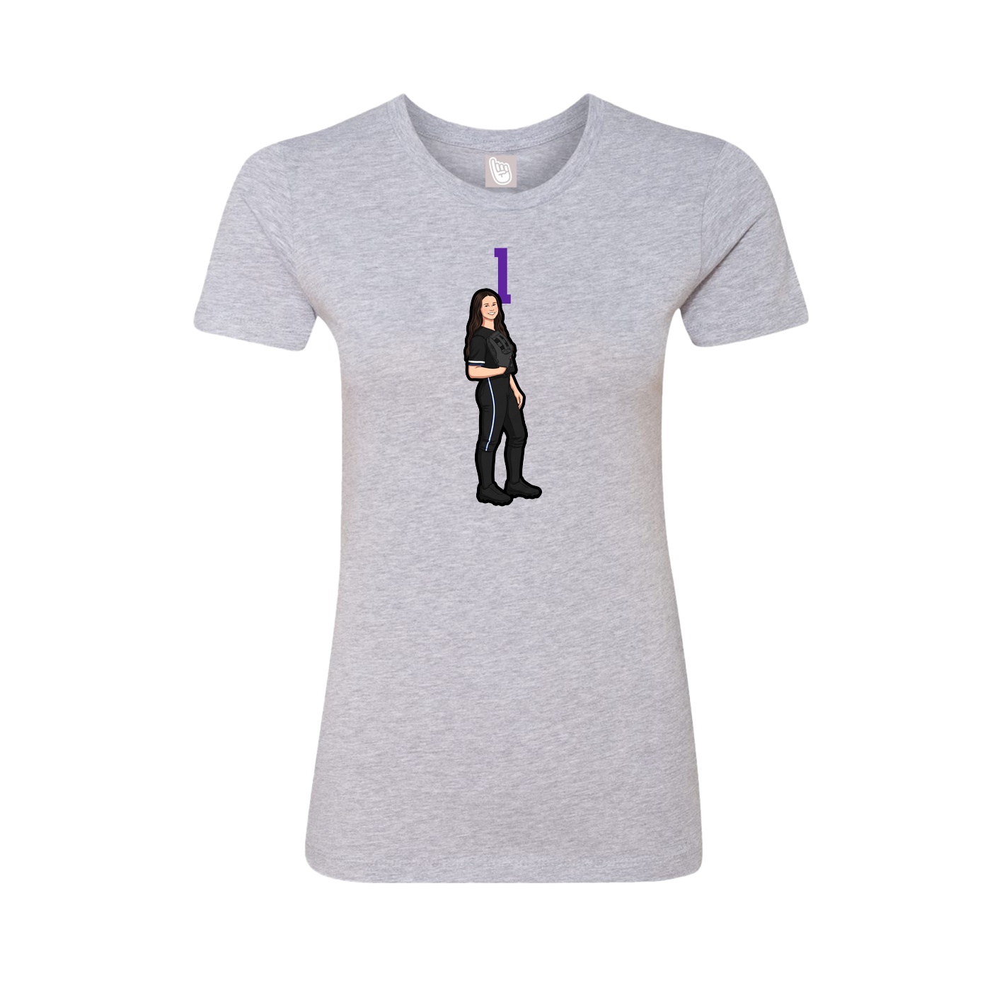 Womens Tee — Number Top in Grey