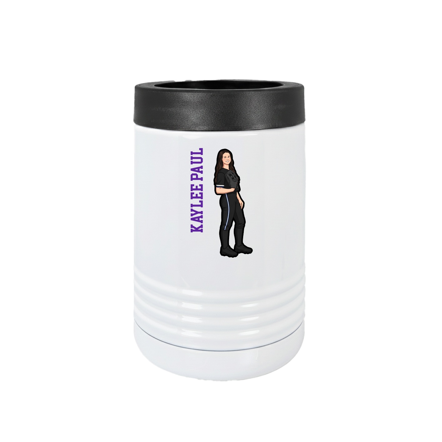 Beverage Holder — Name Vertical in White