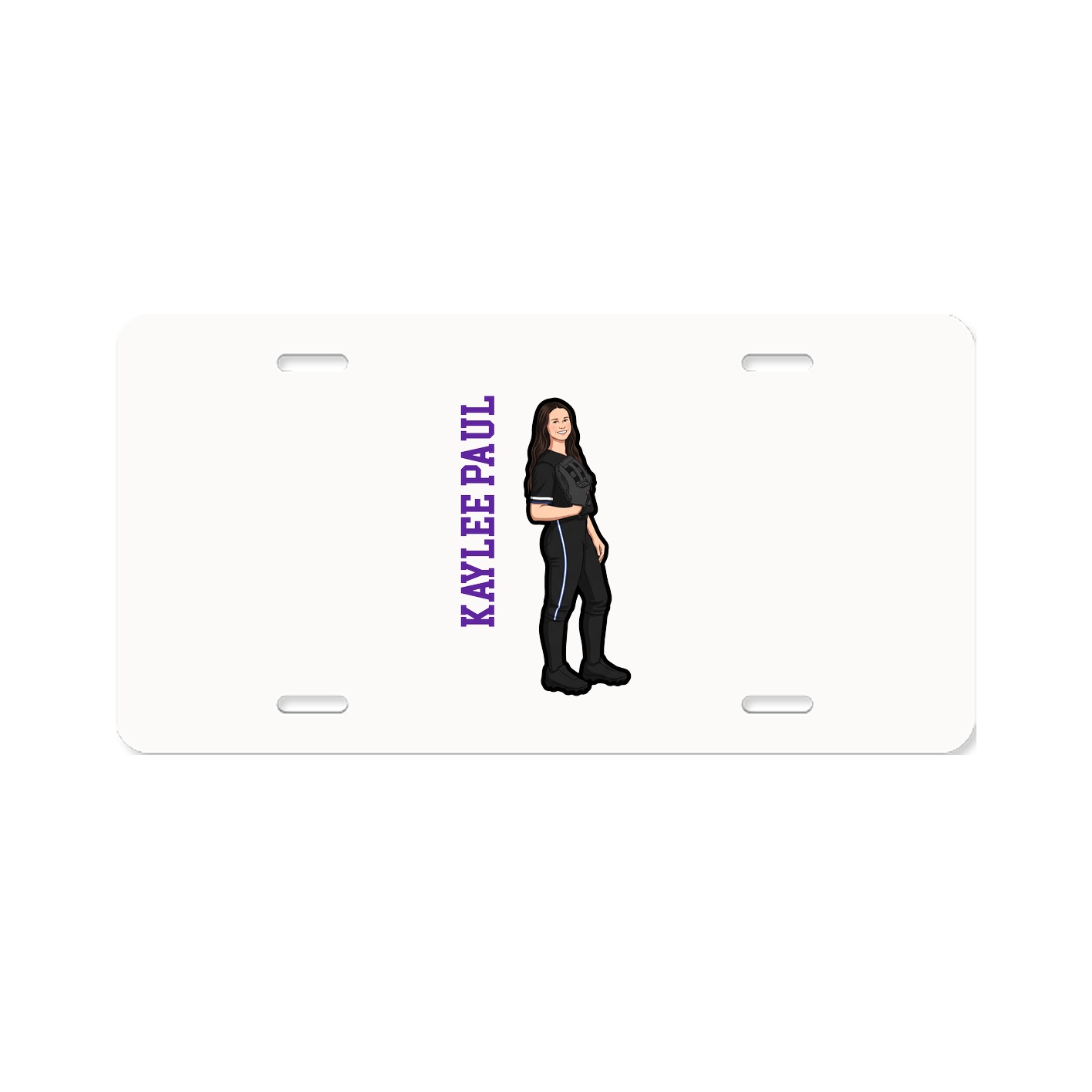 License Plate — Name Vertical in Classic