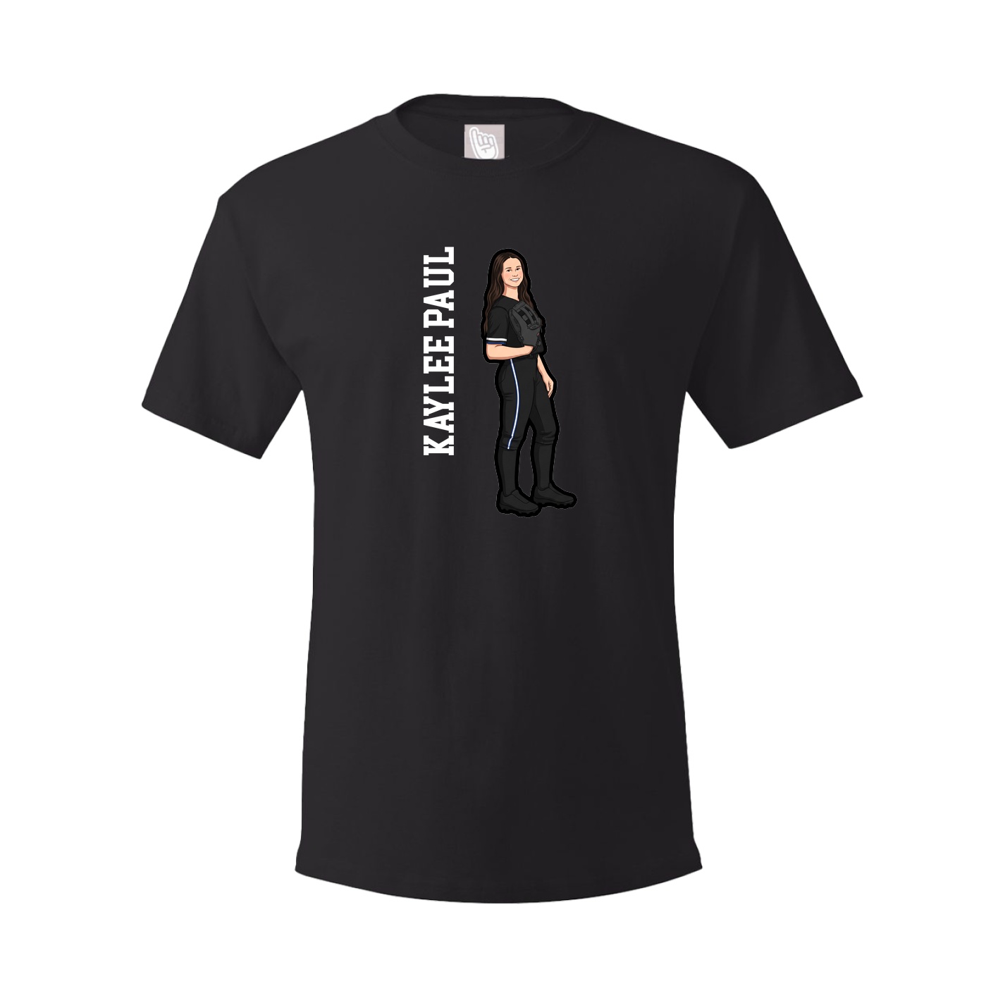 Youth Tee — Name Vertical in Black