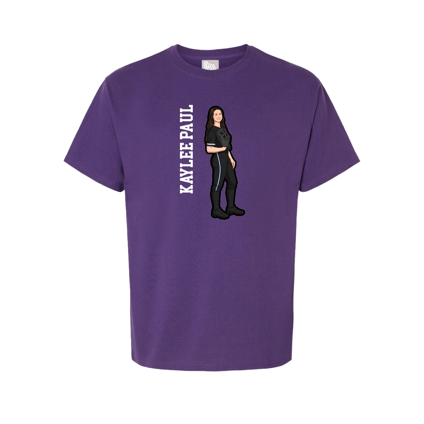 Youth Tee — Name Vertical in Purple