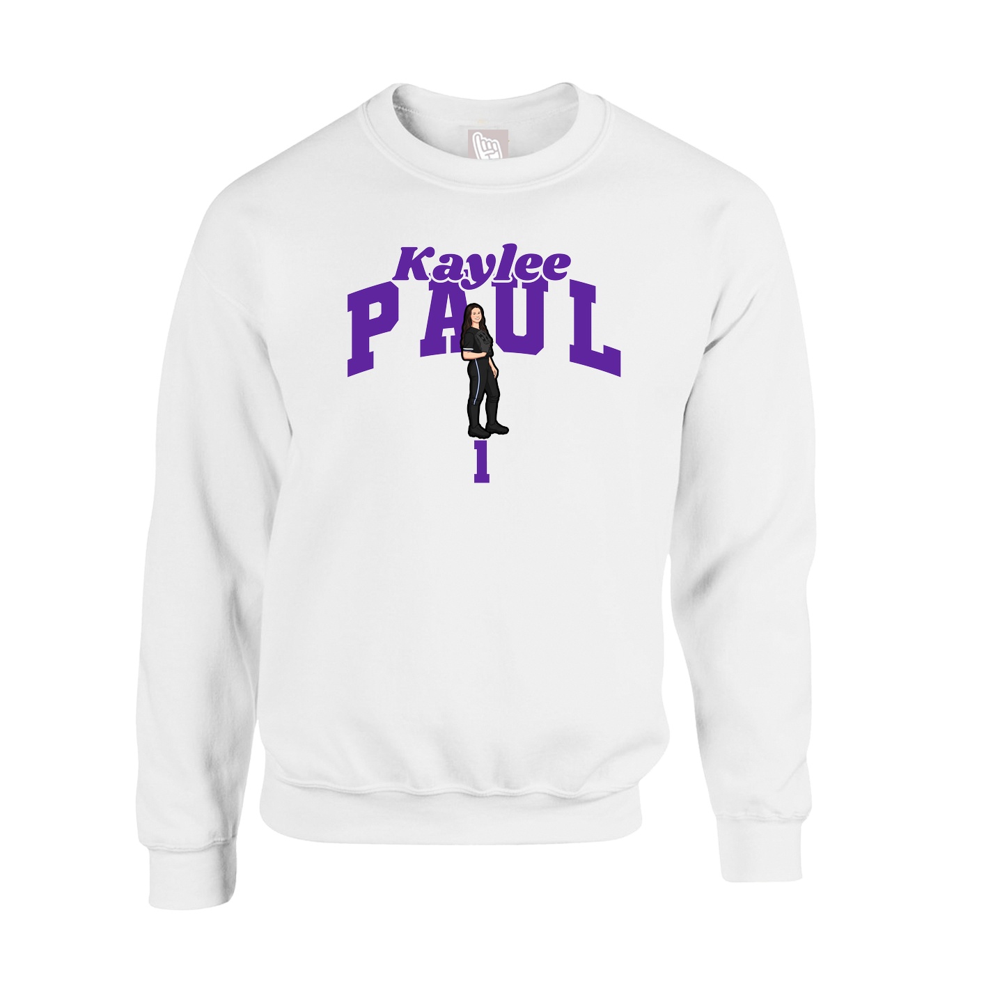 Fleece Crew — Signature Arch in White