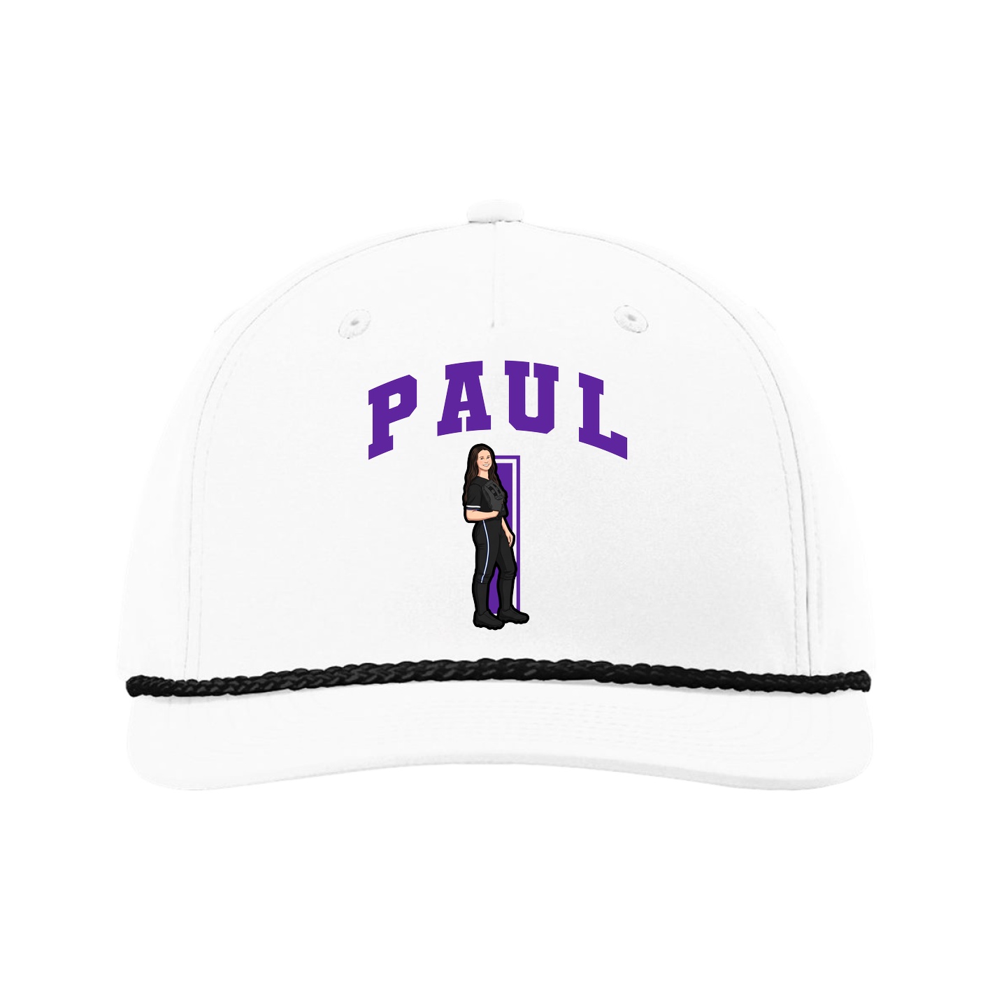 Five-Panel Classic Rope Cap — Number in White