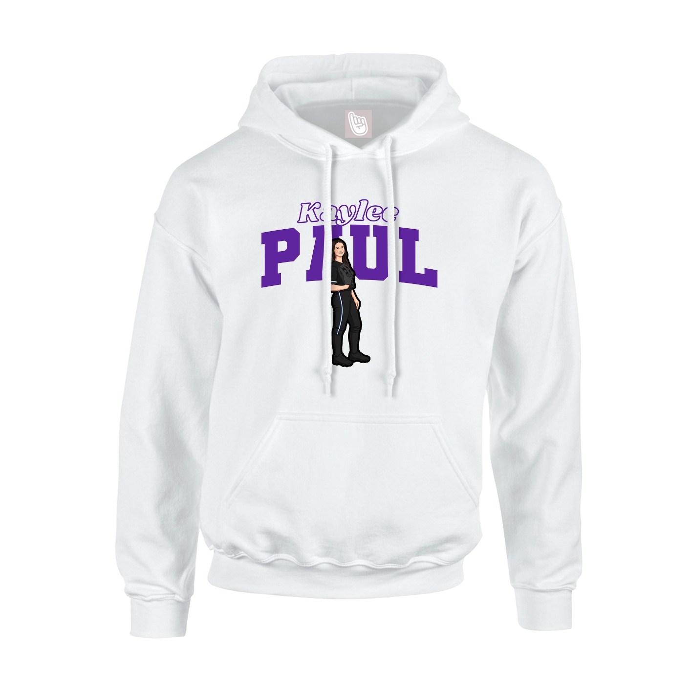 Hoodie — Name Arch in White