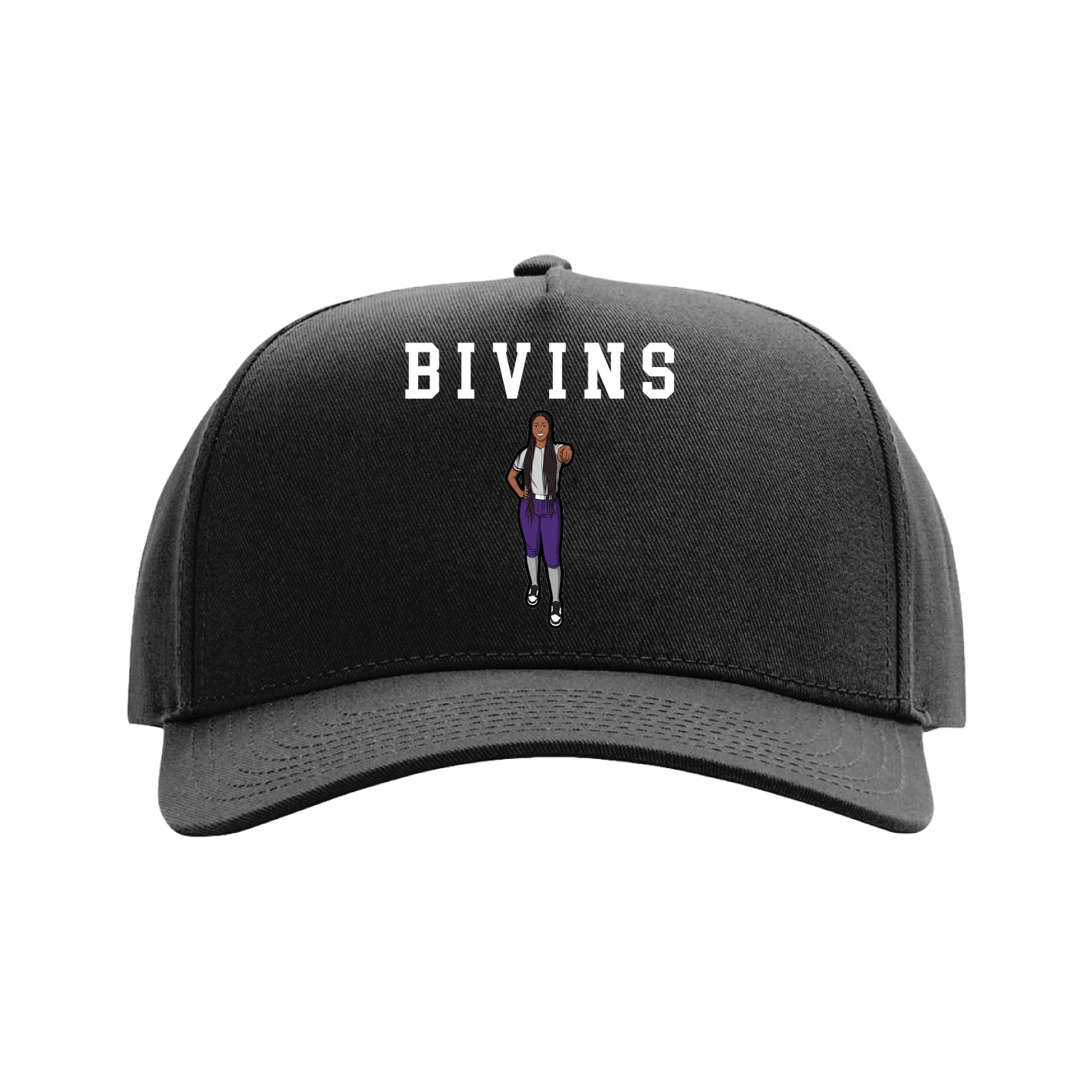 Full Fabric Five-Panel Champ Cap — Shirsey in Black