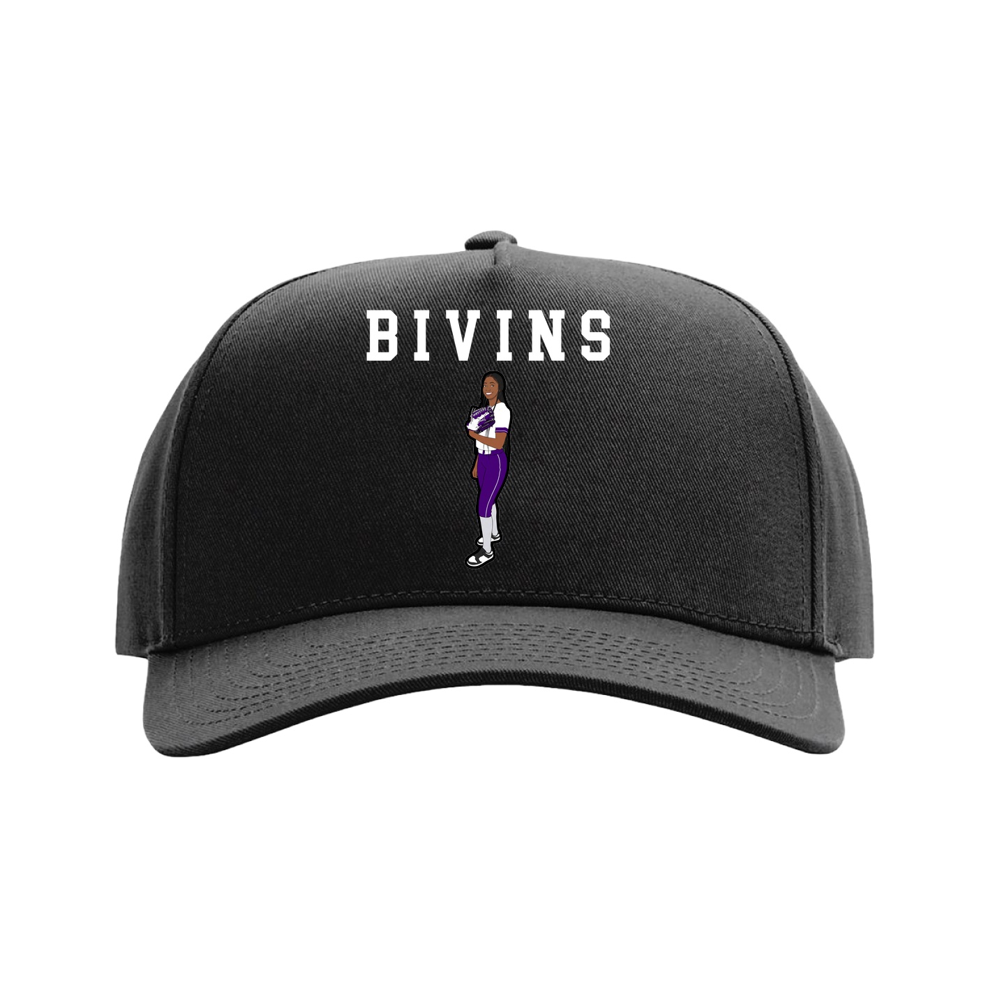 Full Fabric Five-Panel Champ Cap — Shirsey in Black