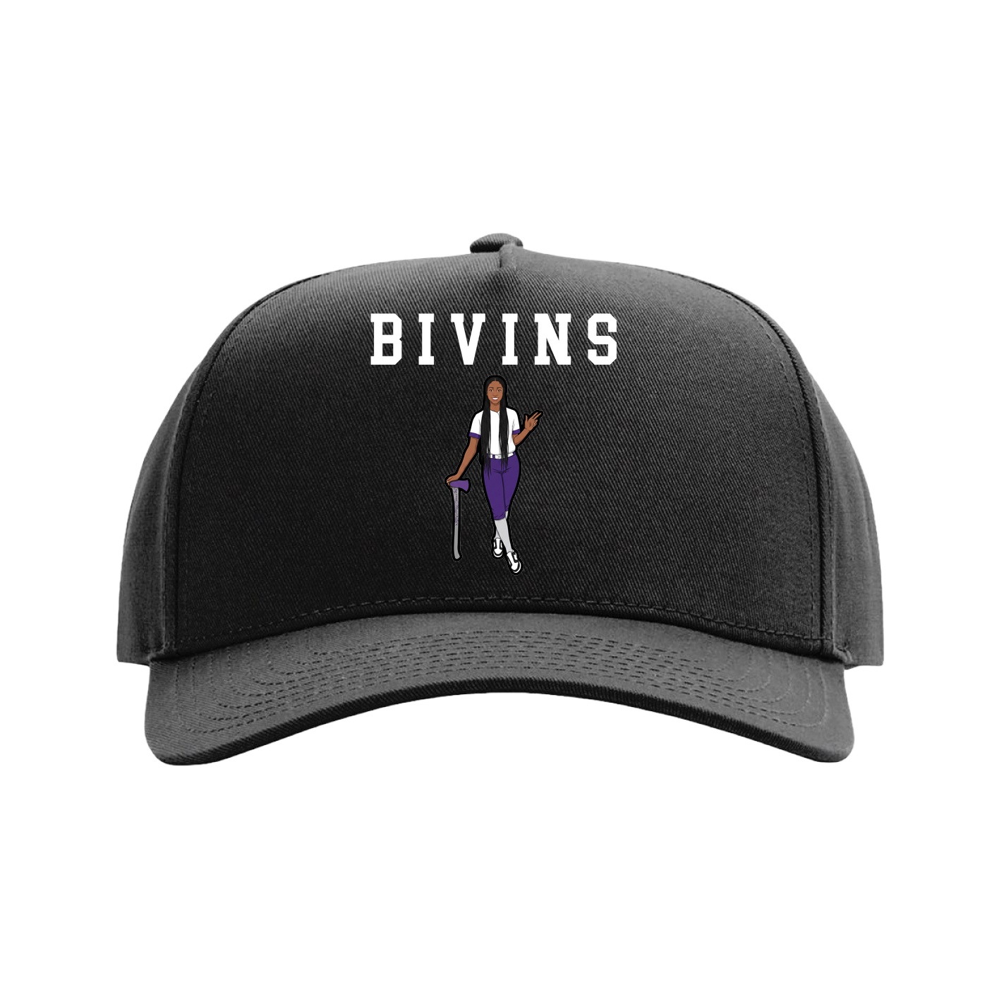 Full Fabric Five-Panel Champ Cap — Shirsey in Black