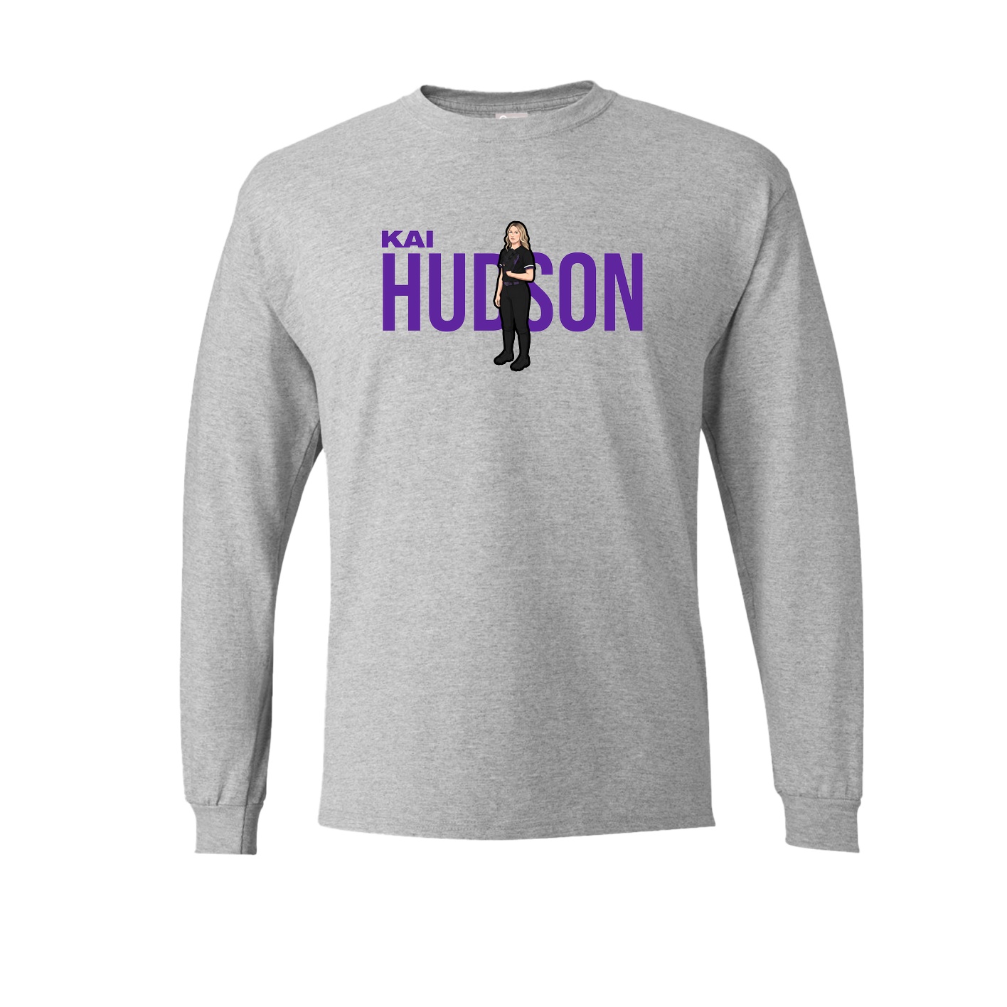 Long Sleeve Tee — Player Name in Grey