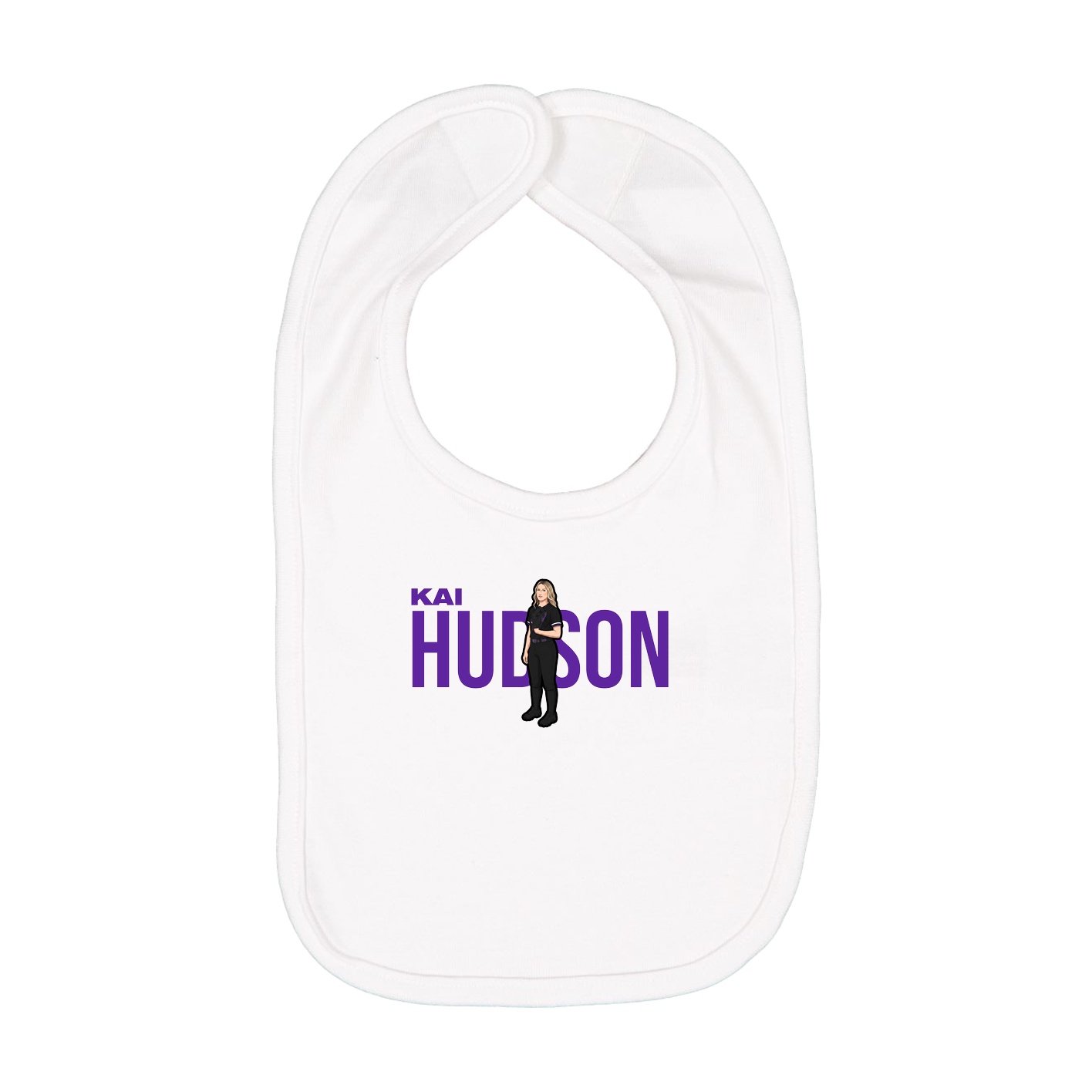 Infant Bib — Player Name in White