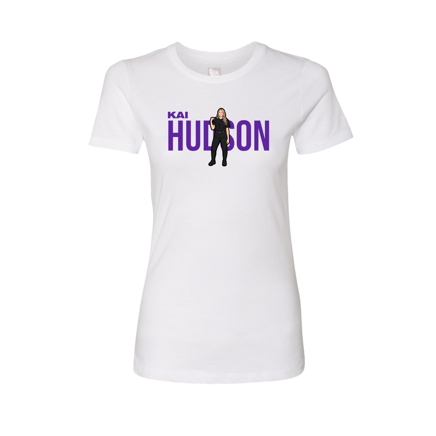 Fitted Women's Tee — Player Name in White