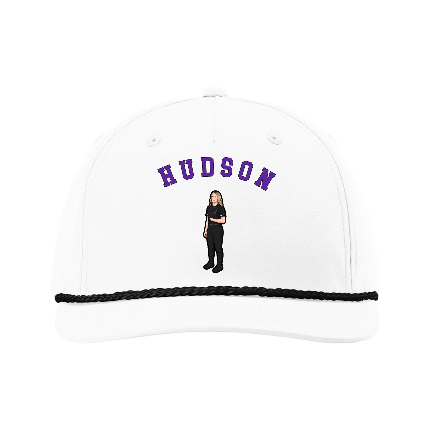 Five-Panel Classic Rope Cap — Shirsey Arch in White