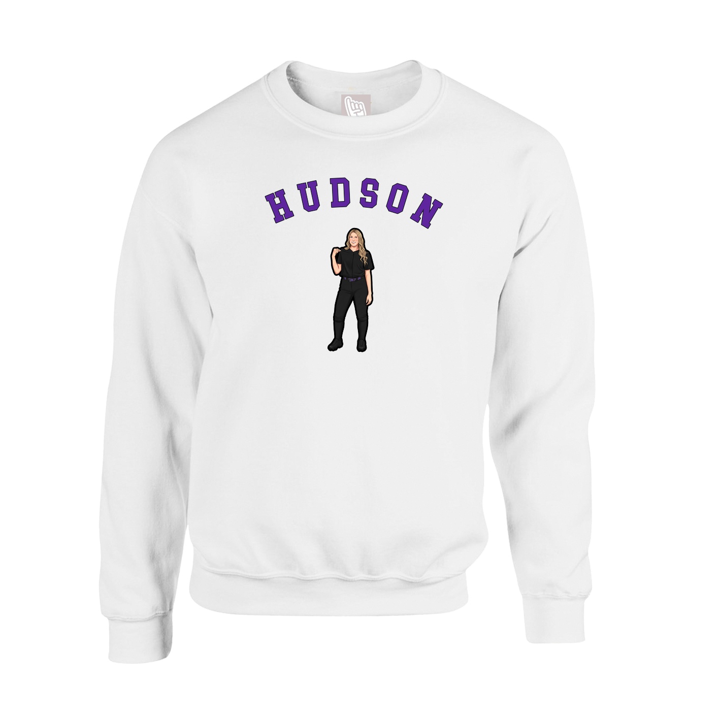 Fleece Crew — Shirsey Arch in White