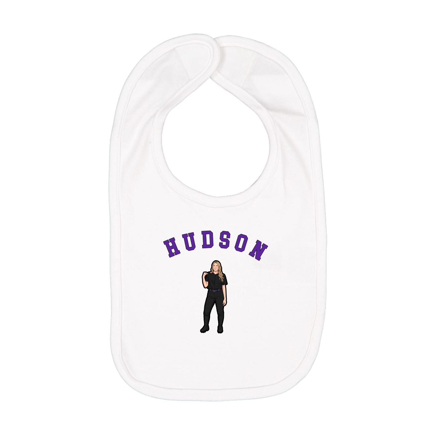 Infant Bib — Shirsey Arch in White