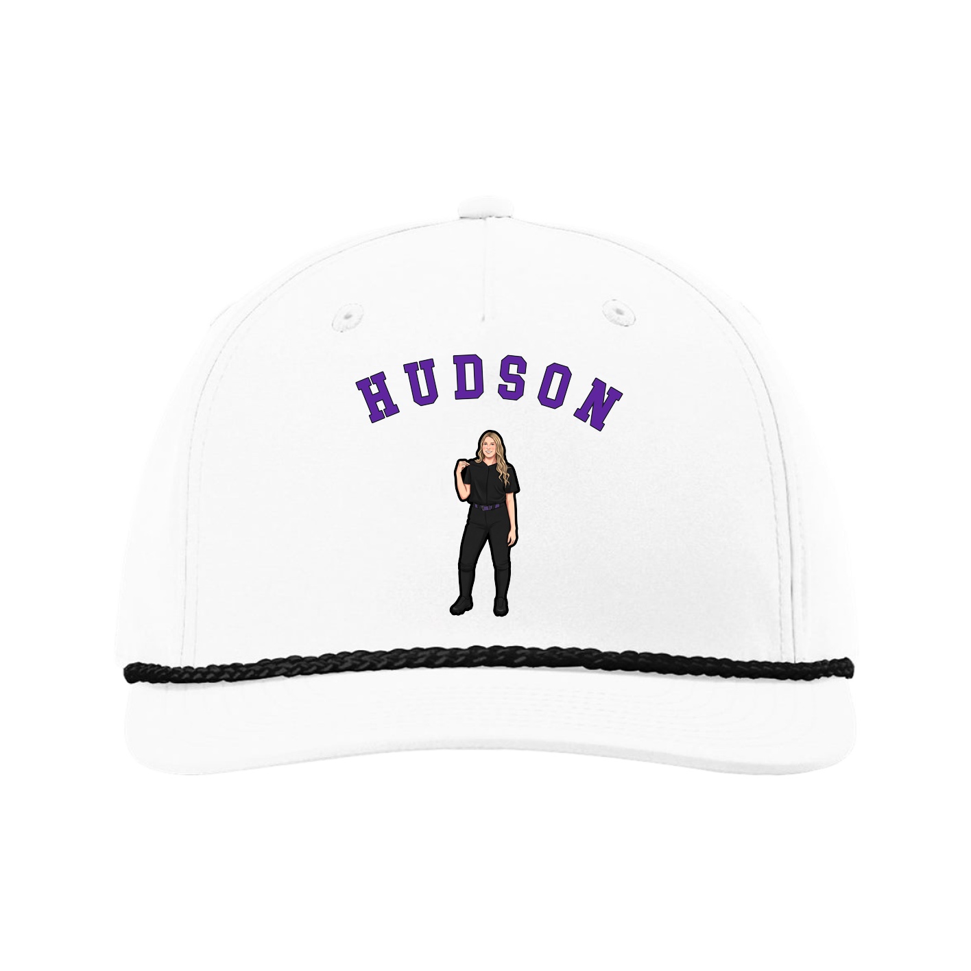 Five-Panel Classic Rope Cap — Shirsey Arch in White