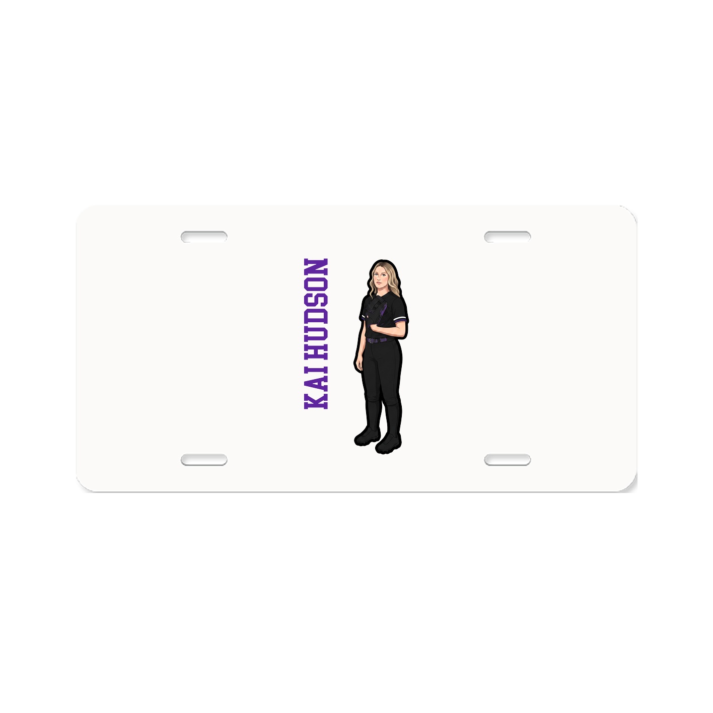 License Plate — Name Vertical in Classic