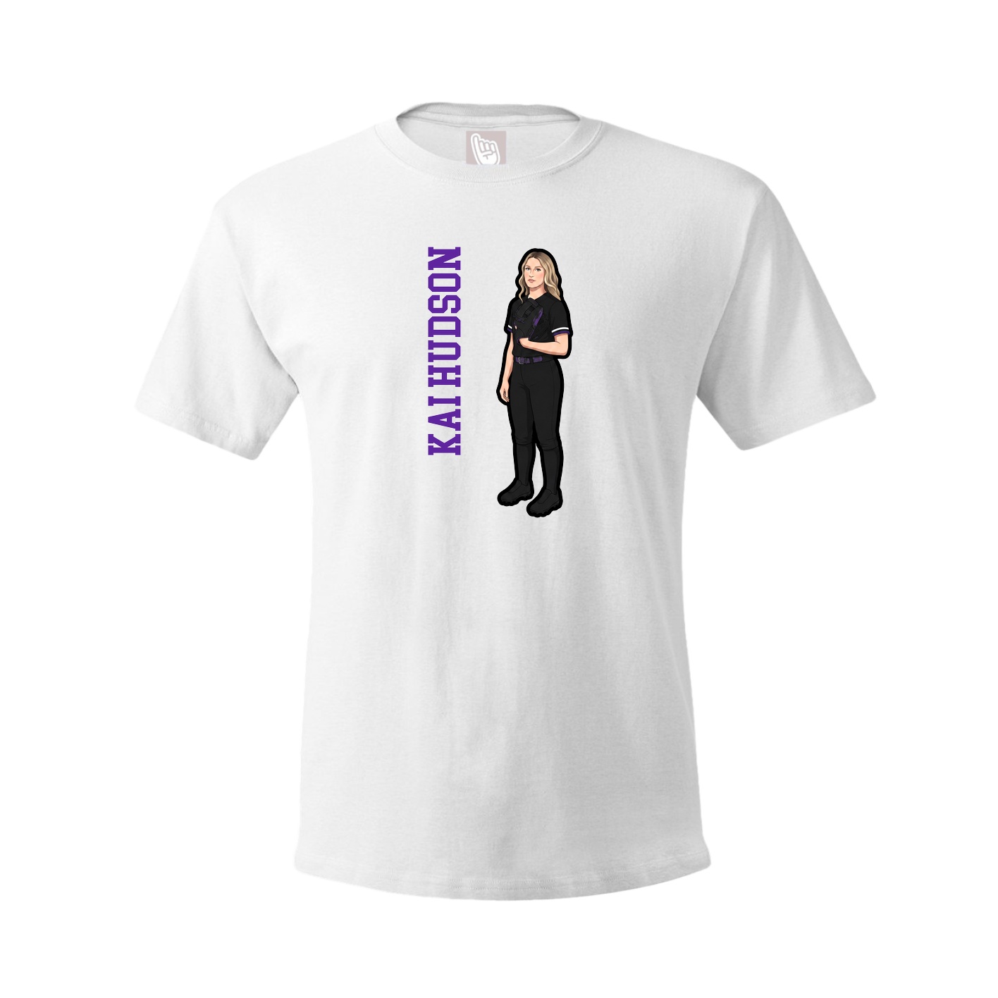 Tee — Name Vertical in White