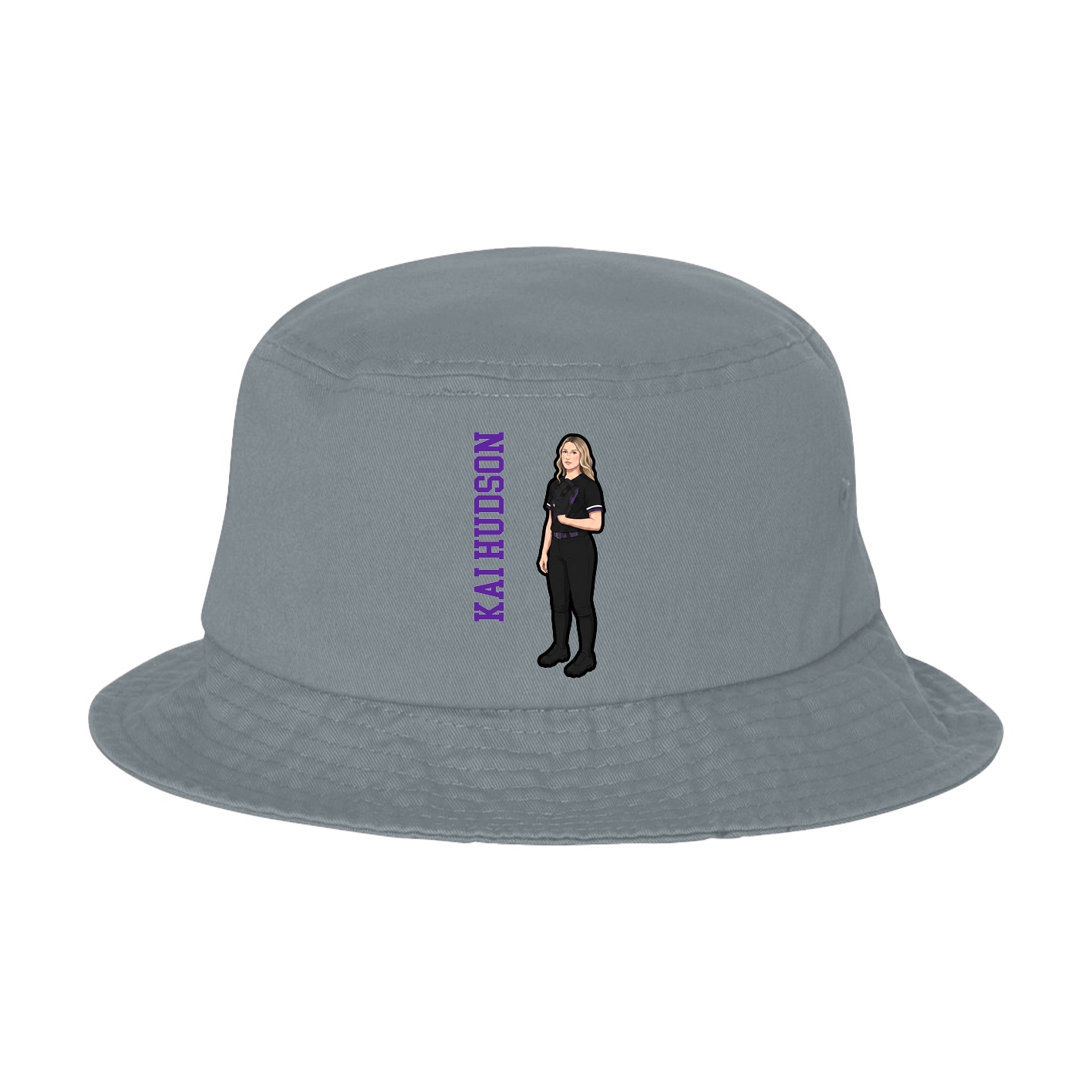 Bucket Cap — Name Vertical in Grey