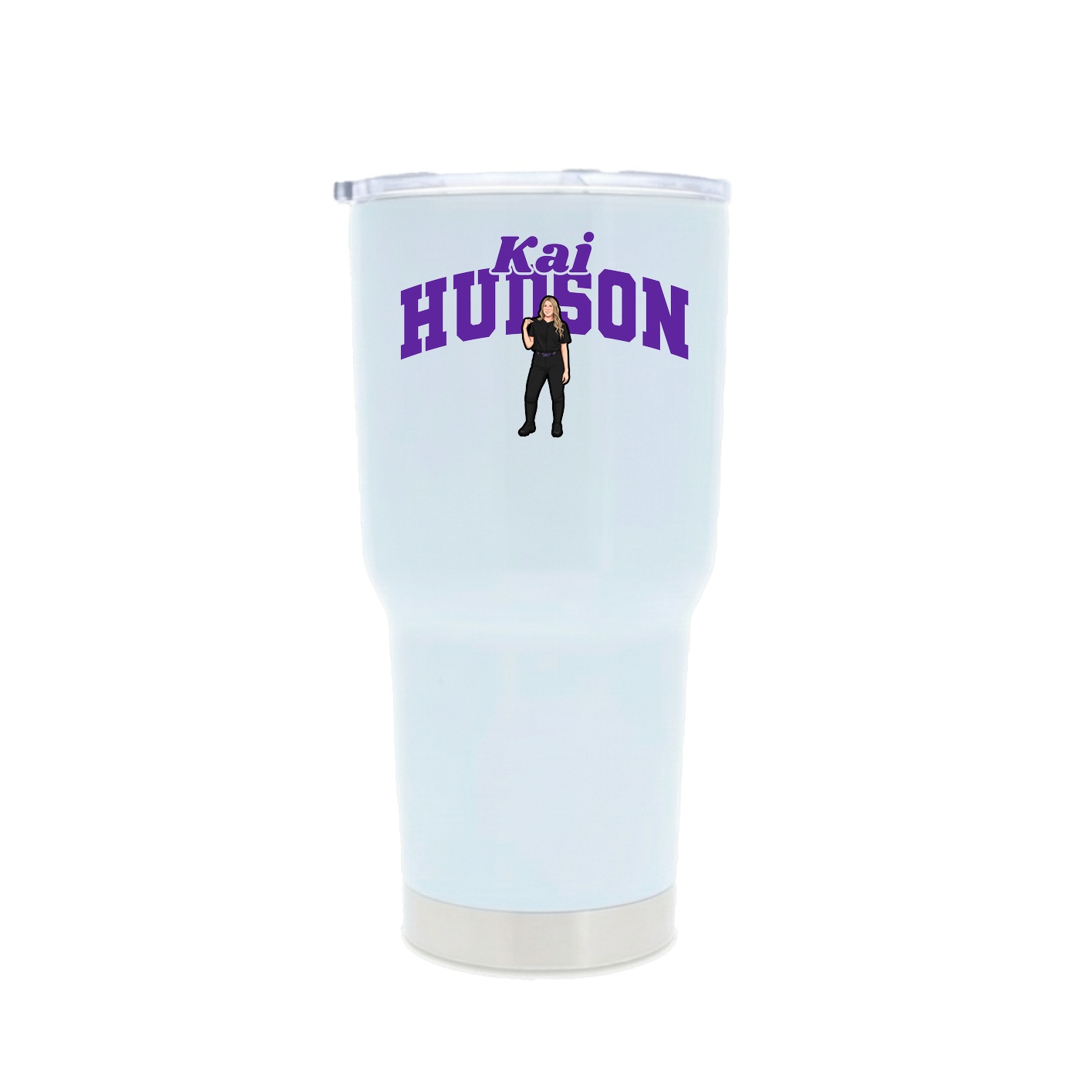 30oz Stainless Steel Tumbler — Signature Arch in White
