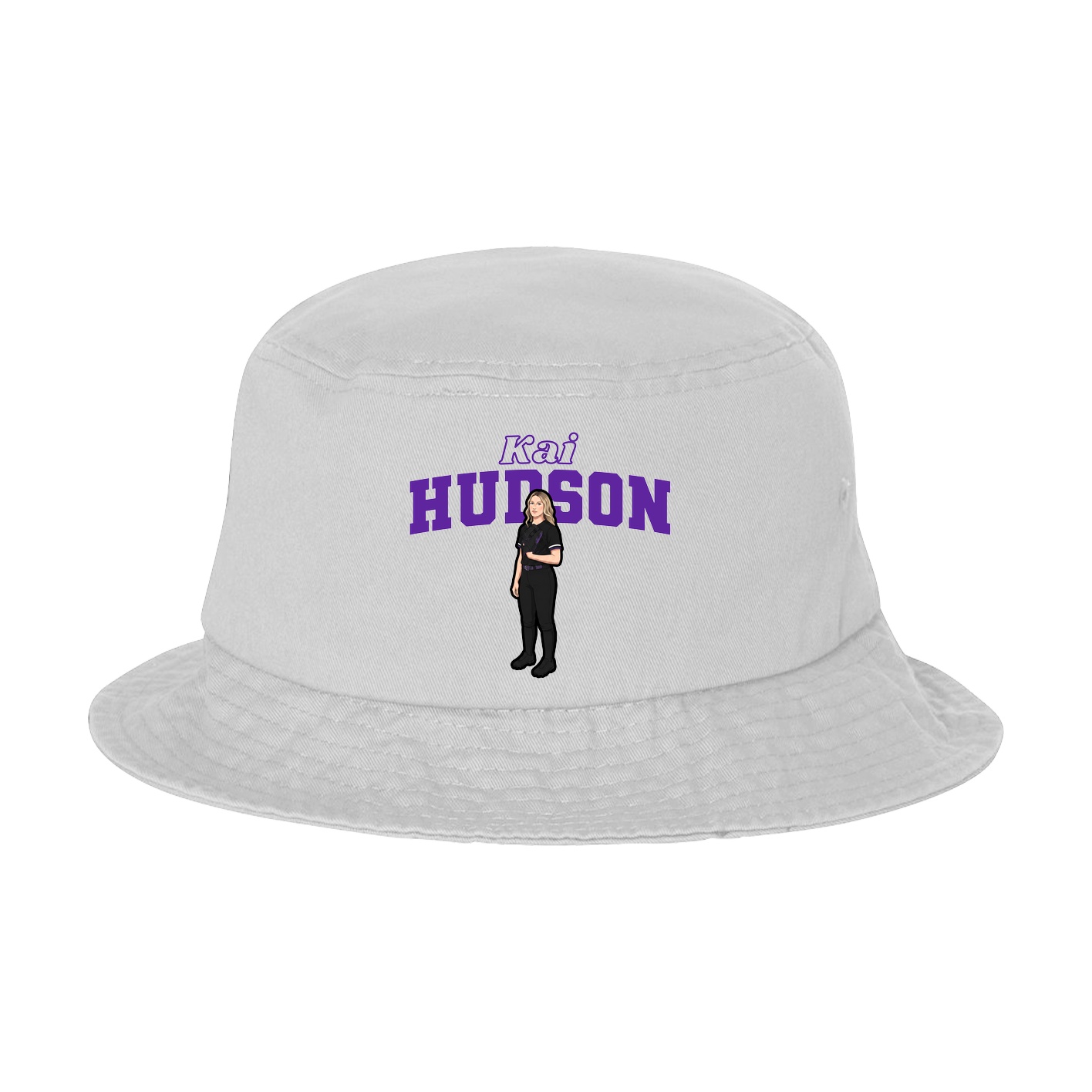 Bucket Cap — Name Arch in White