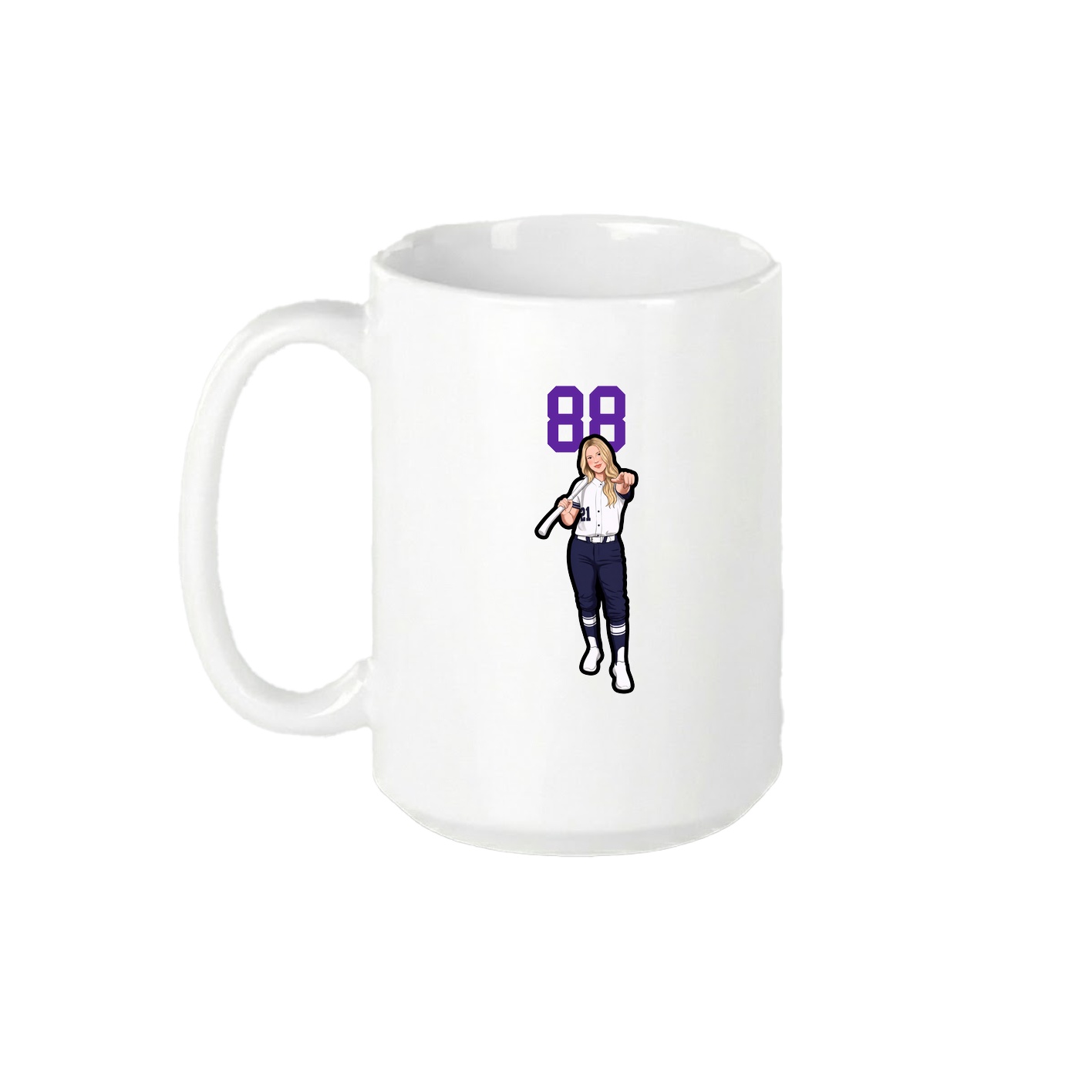 15oz Coffee Mug — Number Top in White