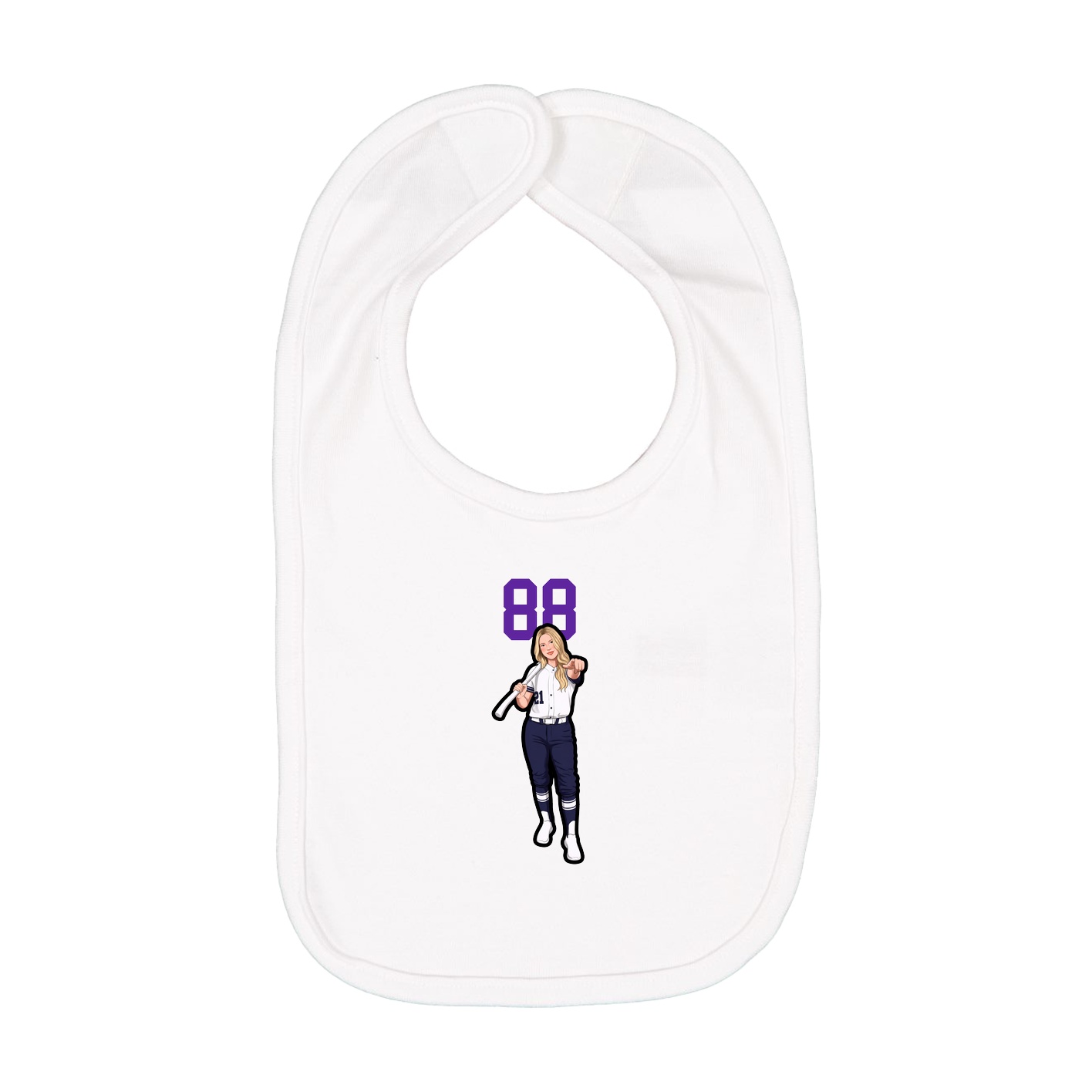 Infant Bib — Number Top in White