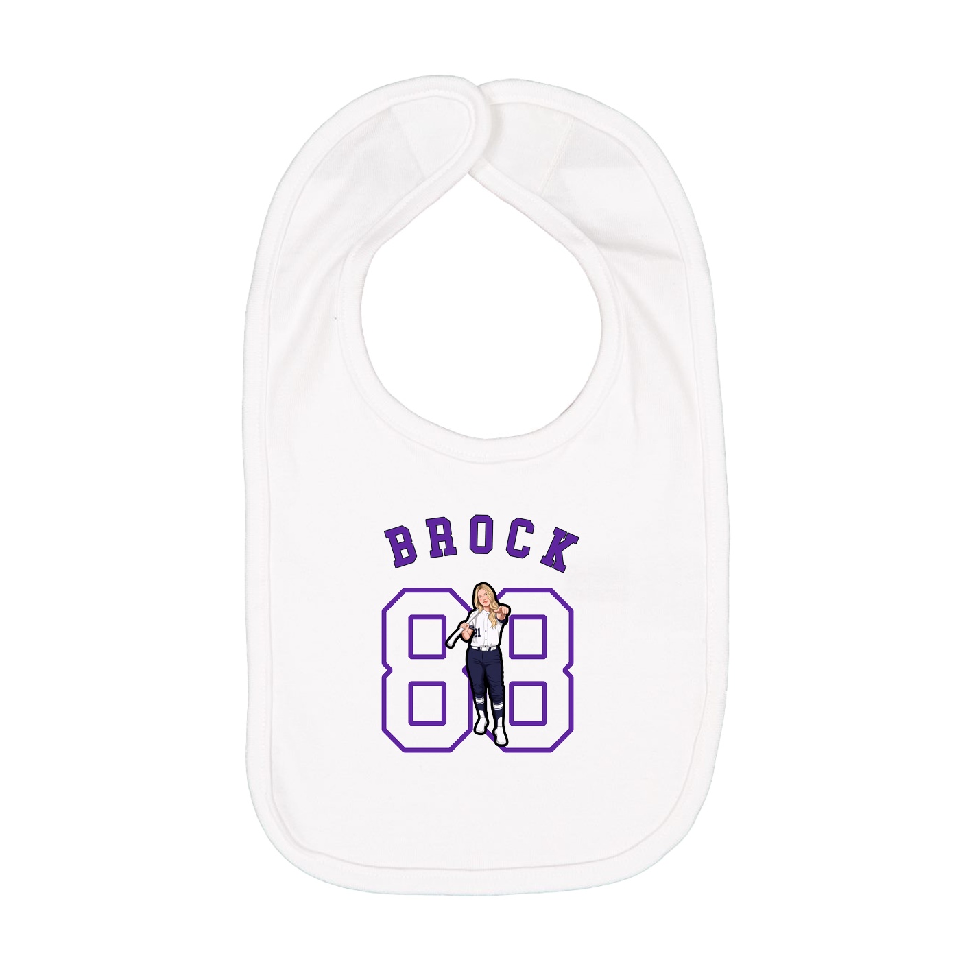 Infant Bib — Shirsey Arch in White