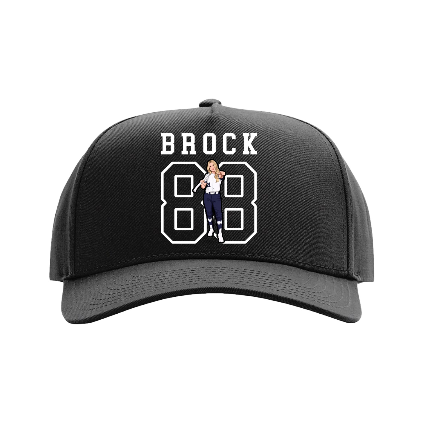 Full Fabric Five-Panel Champ Cap — Shirsey in Black