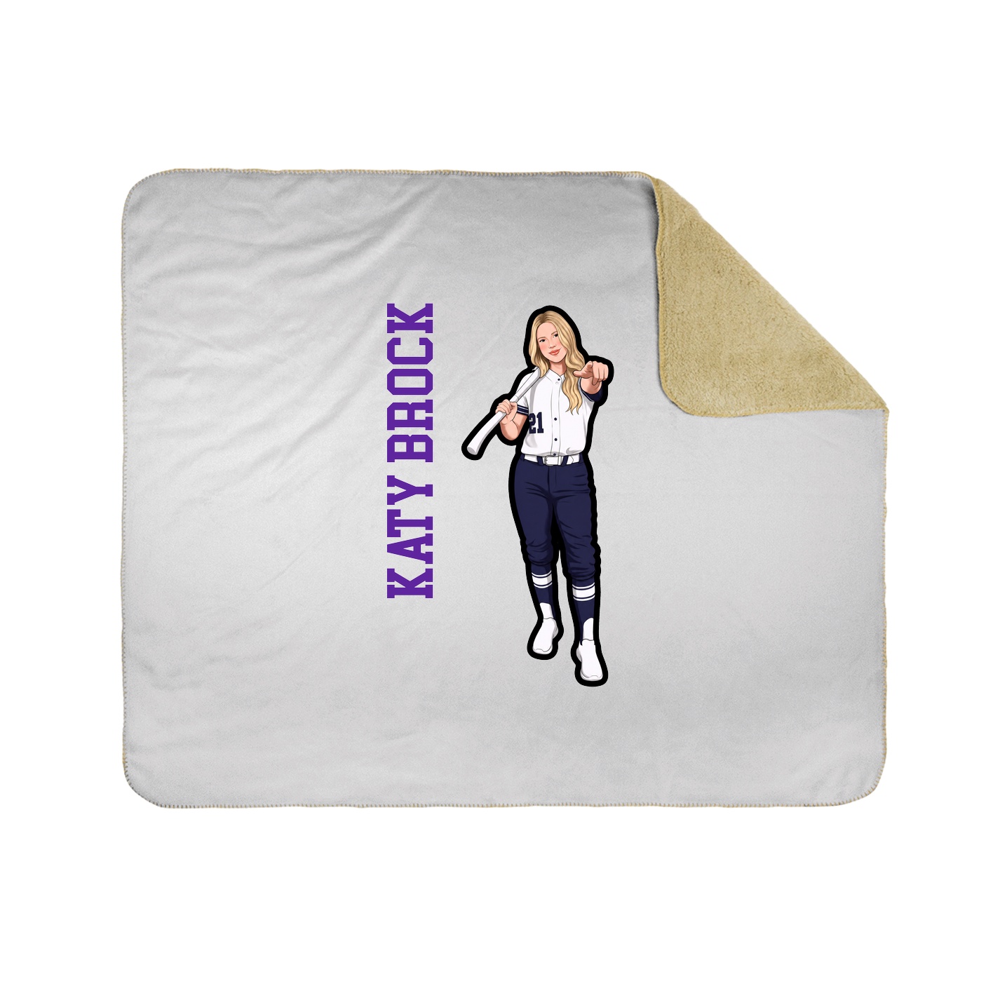 Throw Blanket — Name Vertical in White