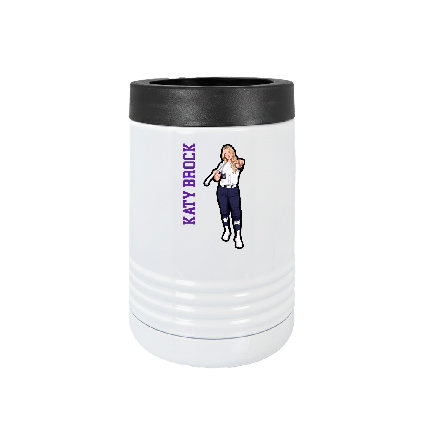 Beverage Holder — Name Vertical in White