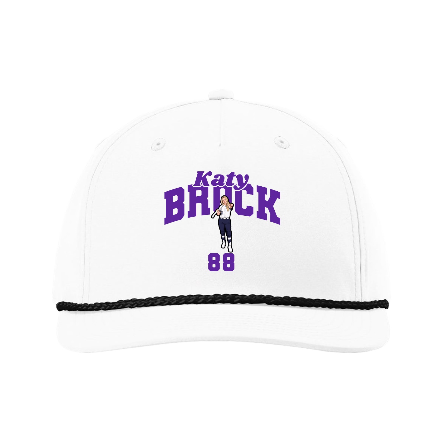 Five-Panel Classic Rope Cap — Signature Arch in White