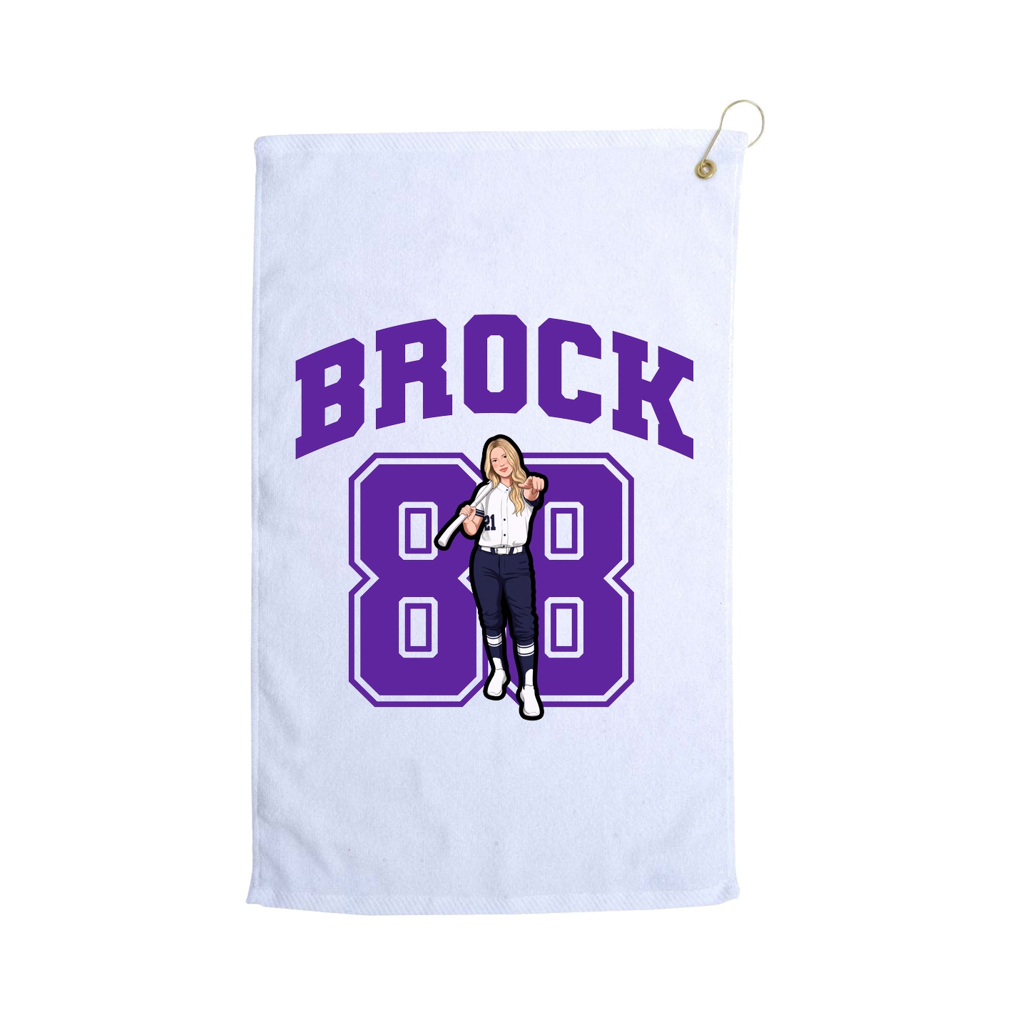 Golf Towel — Number in White
