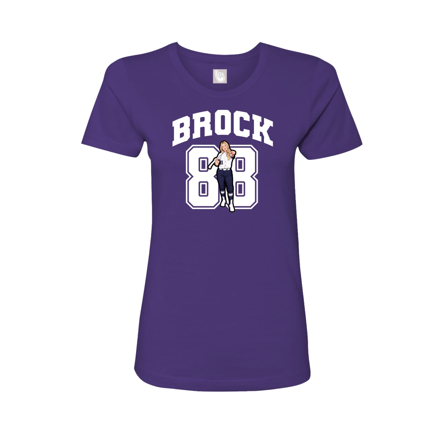 Fitted Women's Tee — Number in Purple